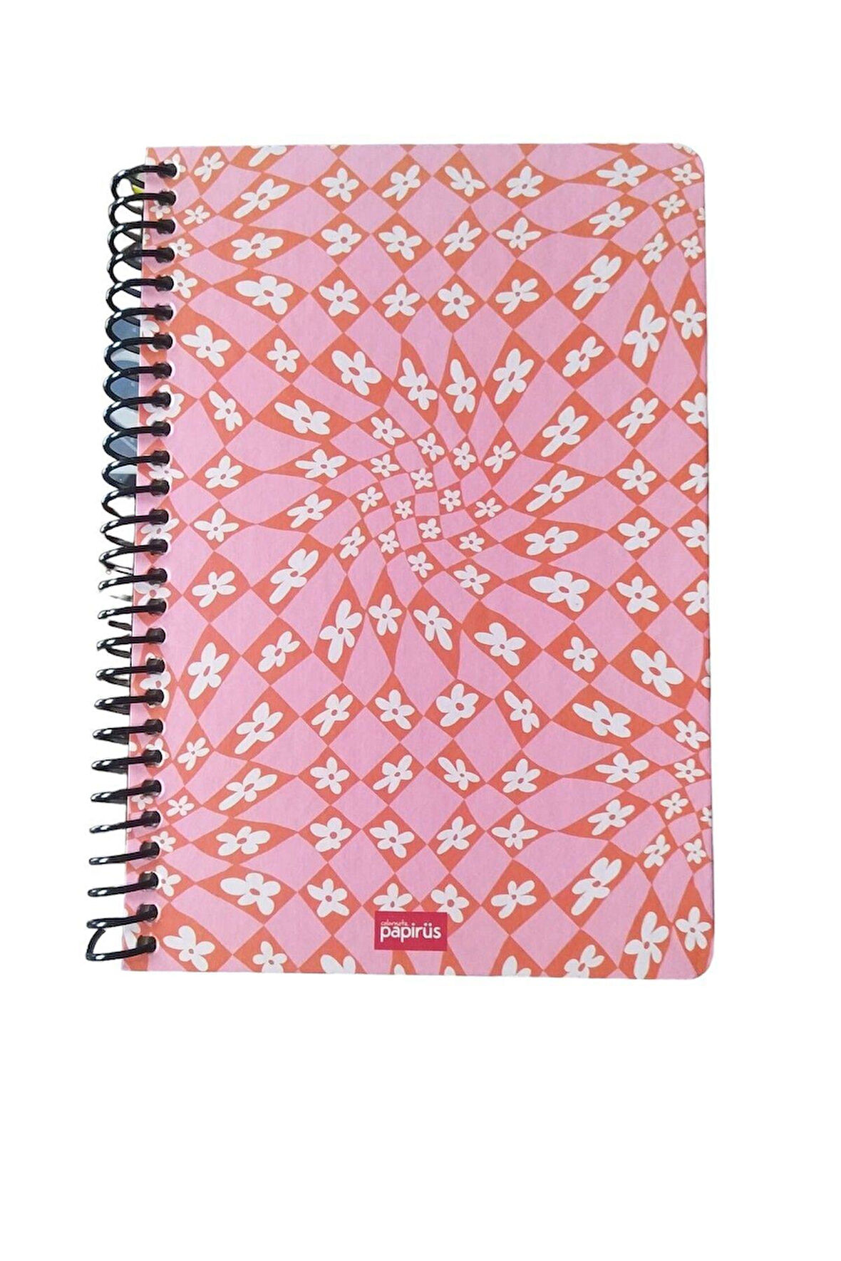 Papirüs Çiçek Spiralli  Sert Kapak 16X23 100 yaprak Kareli