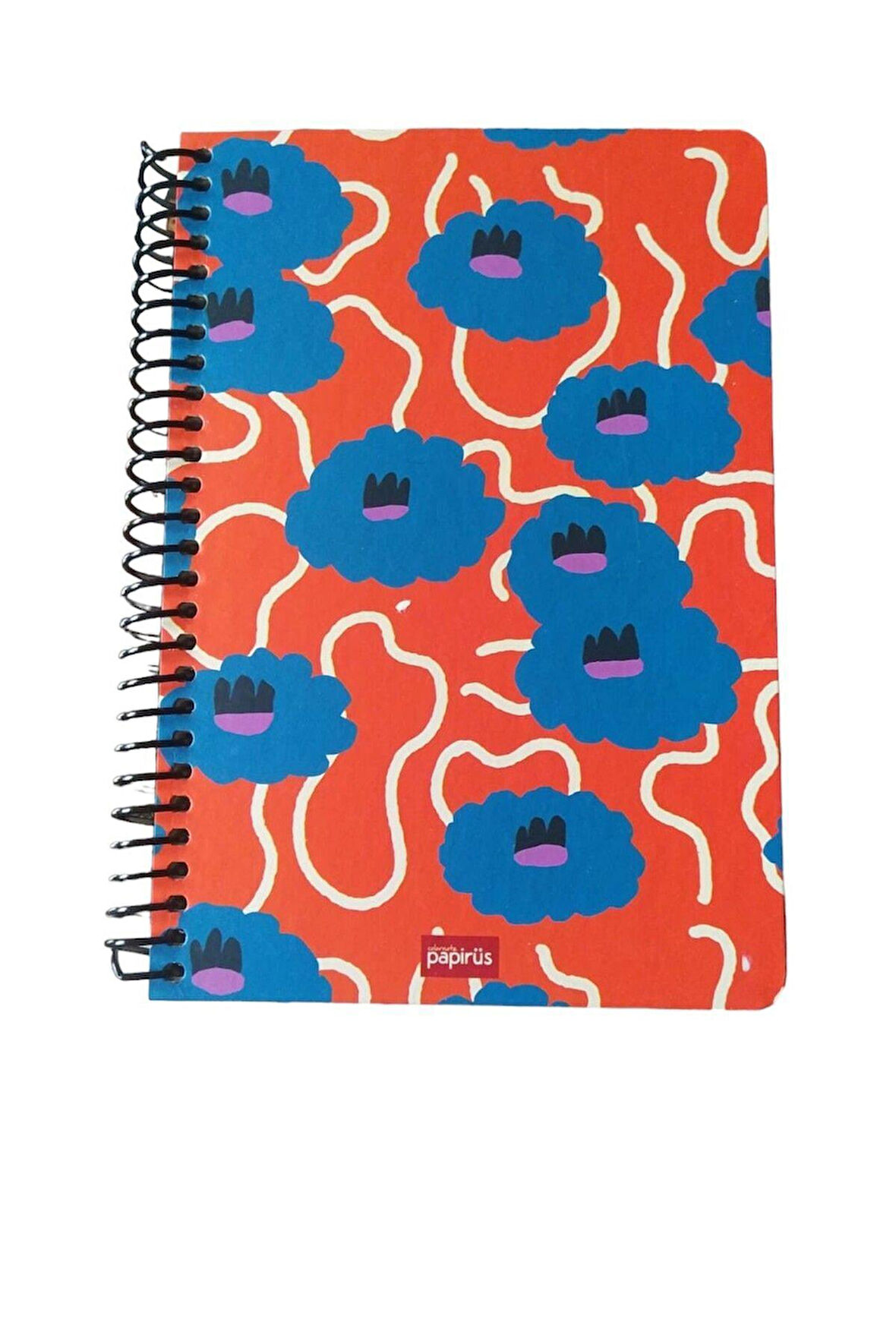 Papirüs Çiçek Spiralli  Sert Kapak 16X23 100 yaprak Kareli