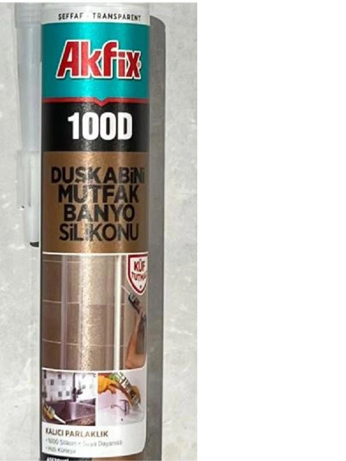 Akfix 100d şeffaf Küf Tutmaz Duşakabin Silikonu 280ml