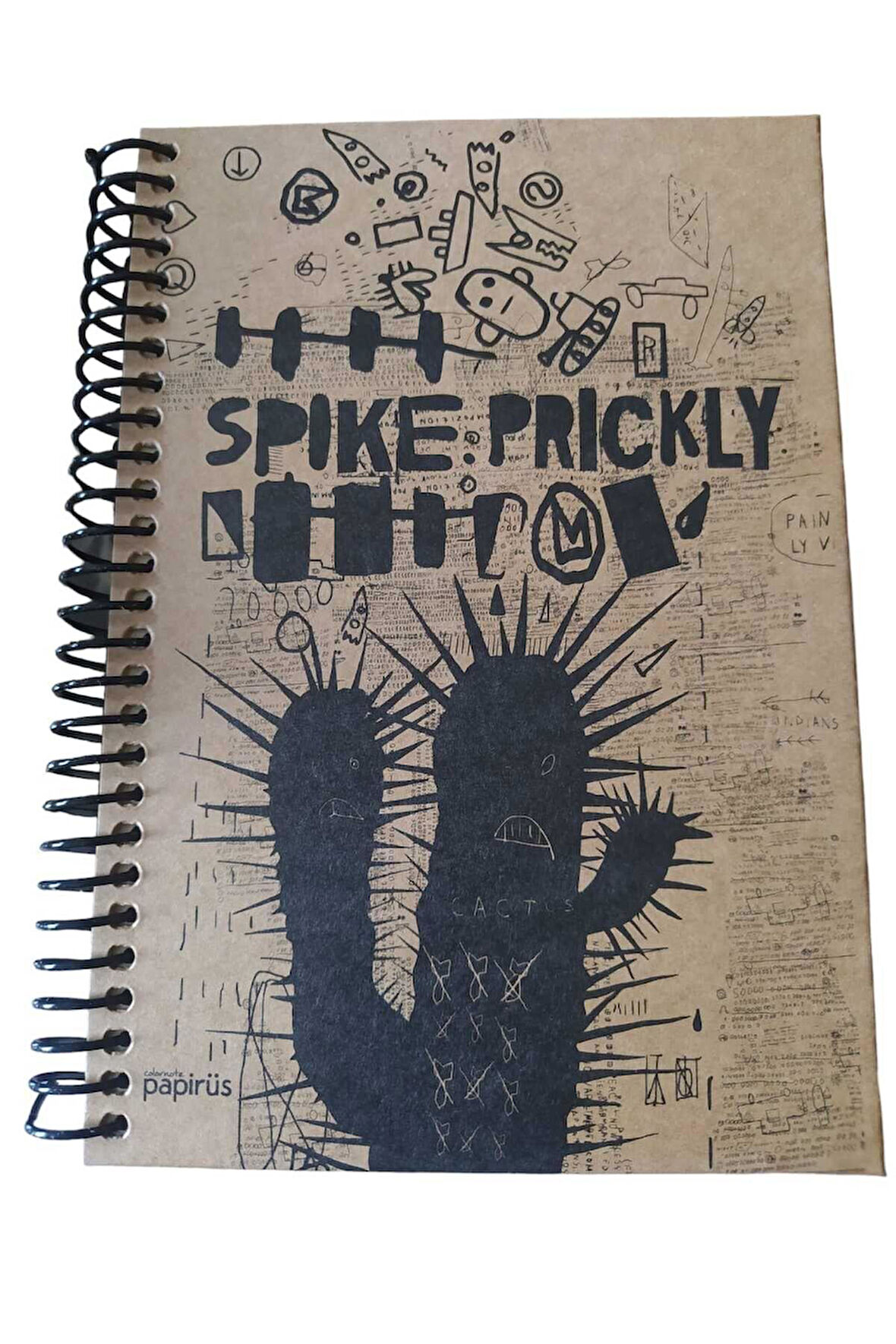 Papirüs Kraft Spiralli  Sert Kapak 16X23 100 yaprak Kareli