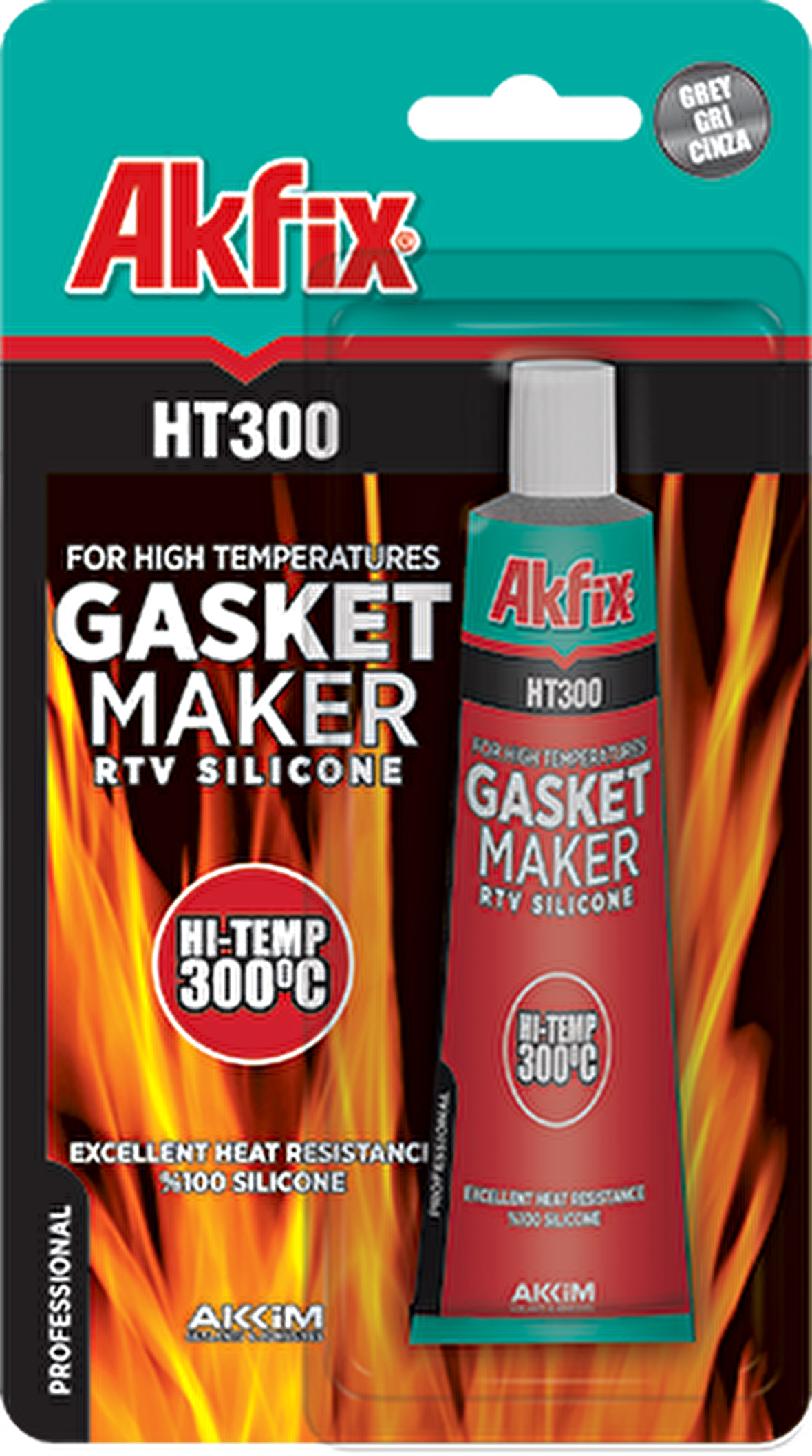 Akfix HT300 Isı Silikonu Kırmızı 50ml