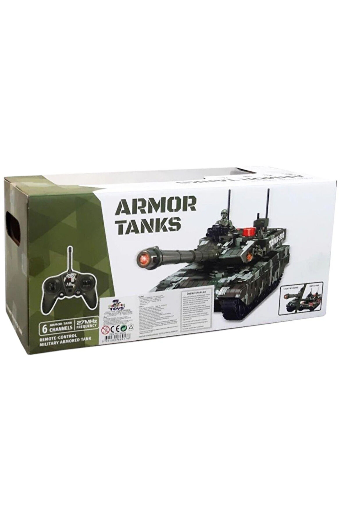 Seçtim Aldım Kumandalı Tank 93220 F/f R/c 27mhz 6 Channels Sesli Şarjlı 1:12 6