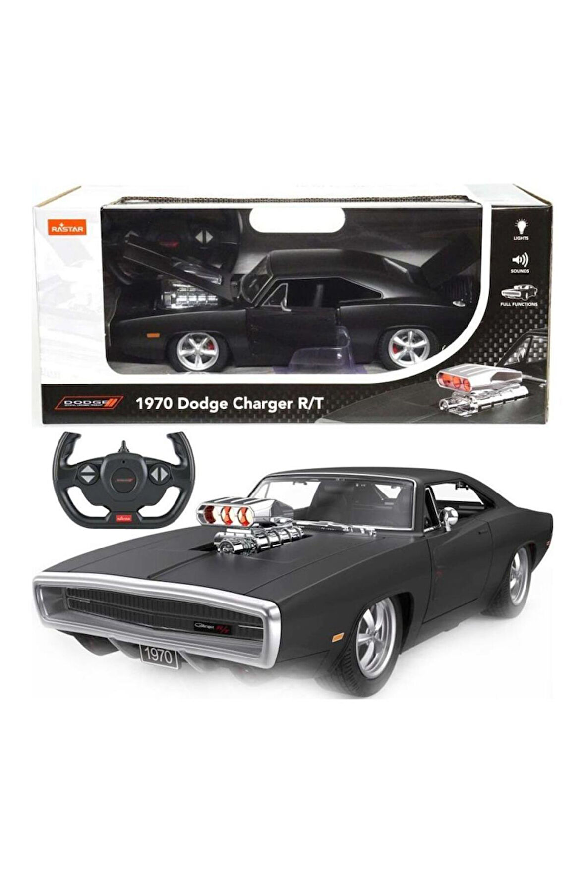 Seçtim Aldım 99010 1970 Dodge Charger R/t Sesli Ve Işıklı Uzaktan Kumandalı Araba -