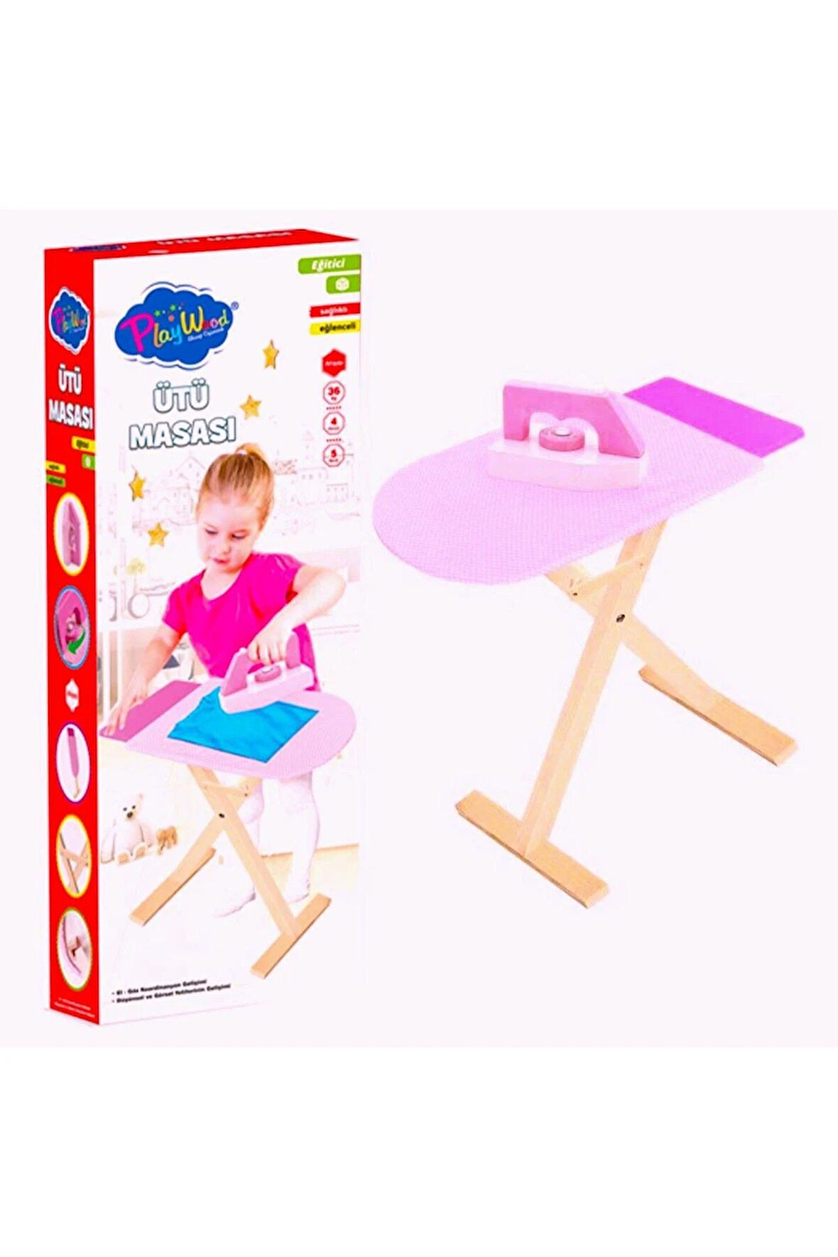 Seçtim Aldım Ahşap Ütü Masası Seti Ironing Board 3 Parça 36m