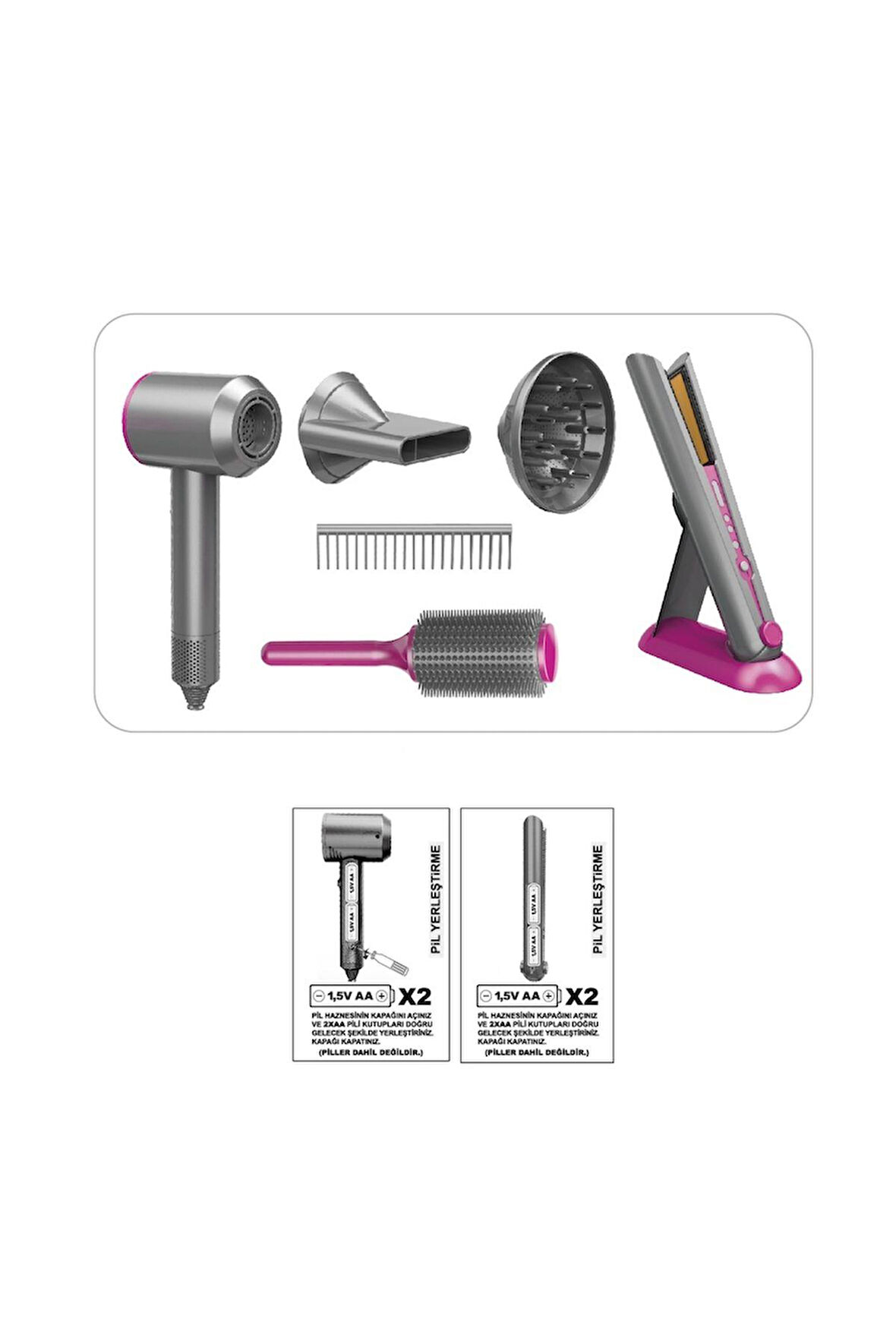 Seçtim Aldım Hair Dryer 1019 Lüks Saç Bakım Seti 2in1 Sesli Işıklı 3