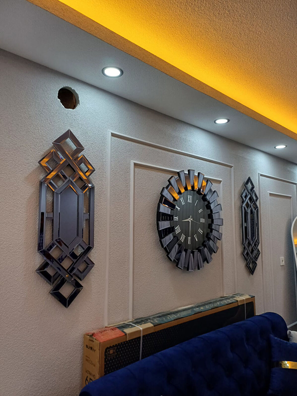 80CM PİYANO SAAT CAMLI (GÜMÜŞ)