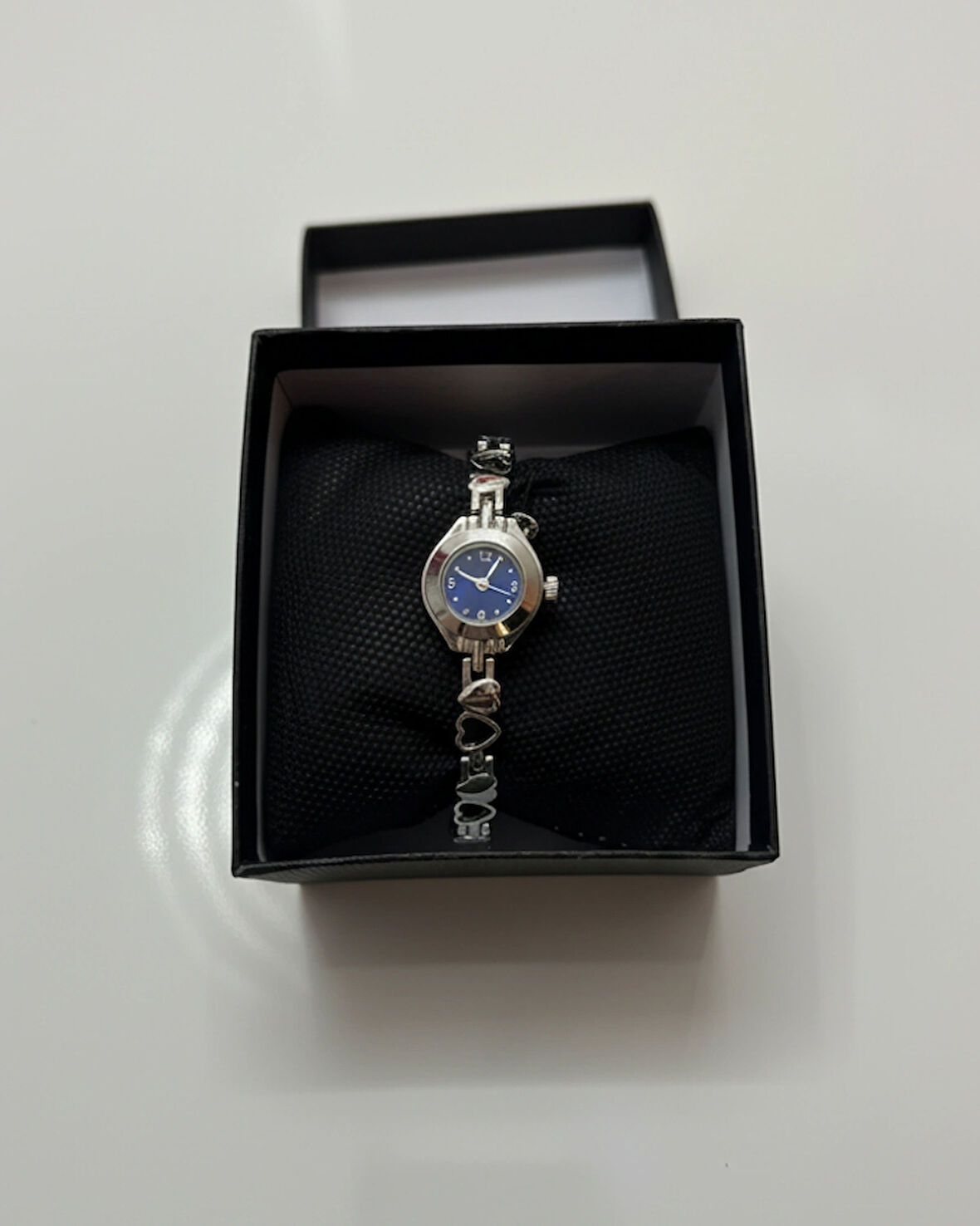 Mavi Analog Kadran Kalpli Gümüş Renk Bileklik Saat