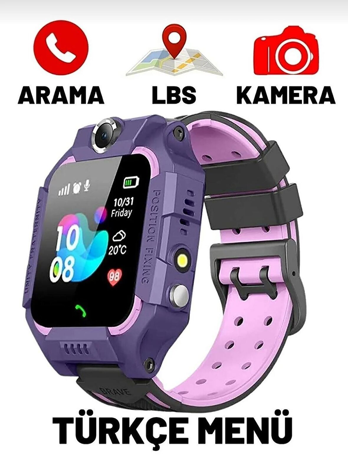 Çocuk Ve Yetişkin Unisex Sim Kartlı Ortam Dinleme Kameralı Gps Konum Takip Smart Kids Watch