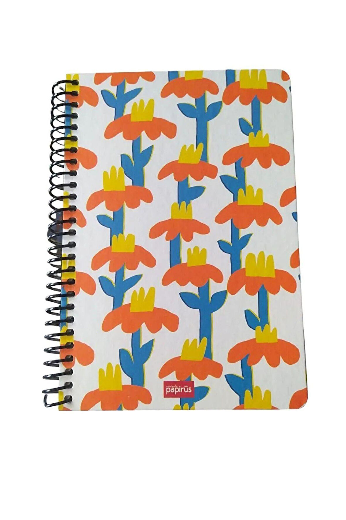 Papirüs Çiçek Spiralli Sert Kapak 16X23 100 yaprak Çizgili