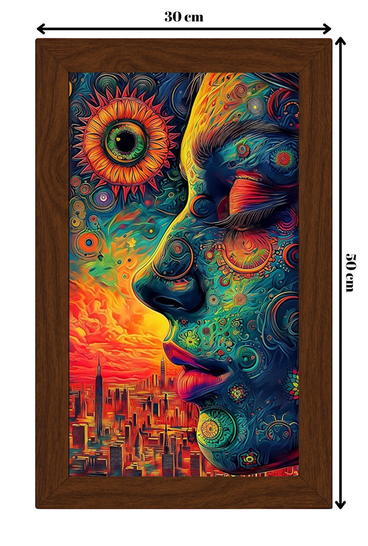 SERAMİK ÜZERİNE AHŞAP ÇERÇEVELİ 30x50cm TABLO NO:89
