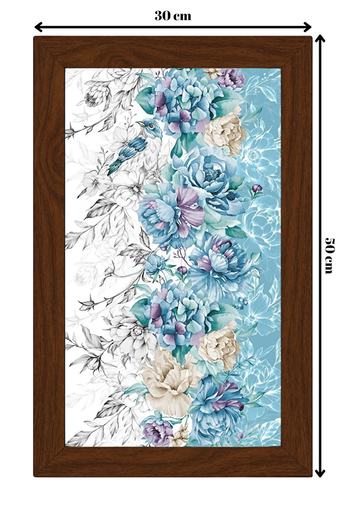 SERAMİK ÜZERİNE AHŞAP ÇERÇEVELİ 30x50cm TABLO NO:68