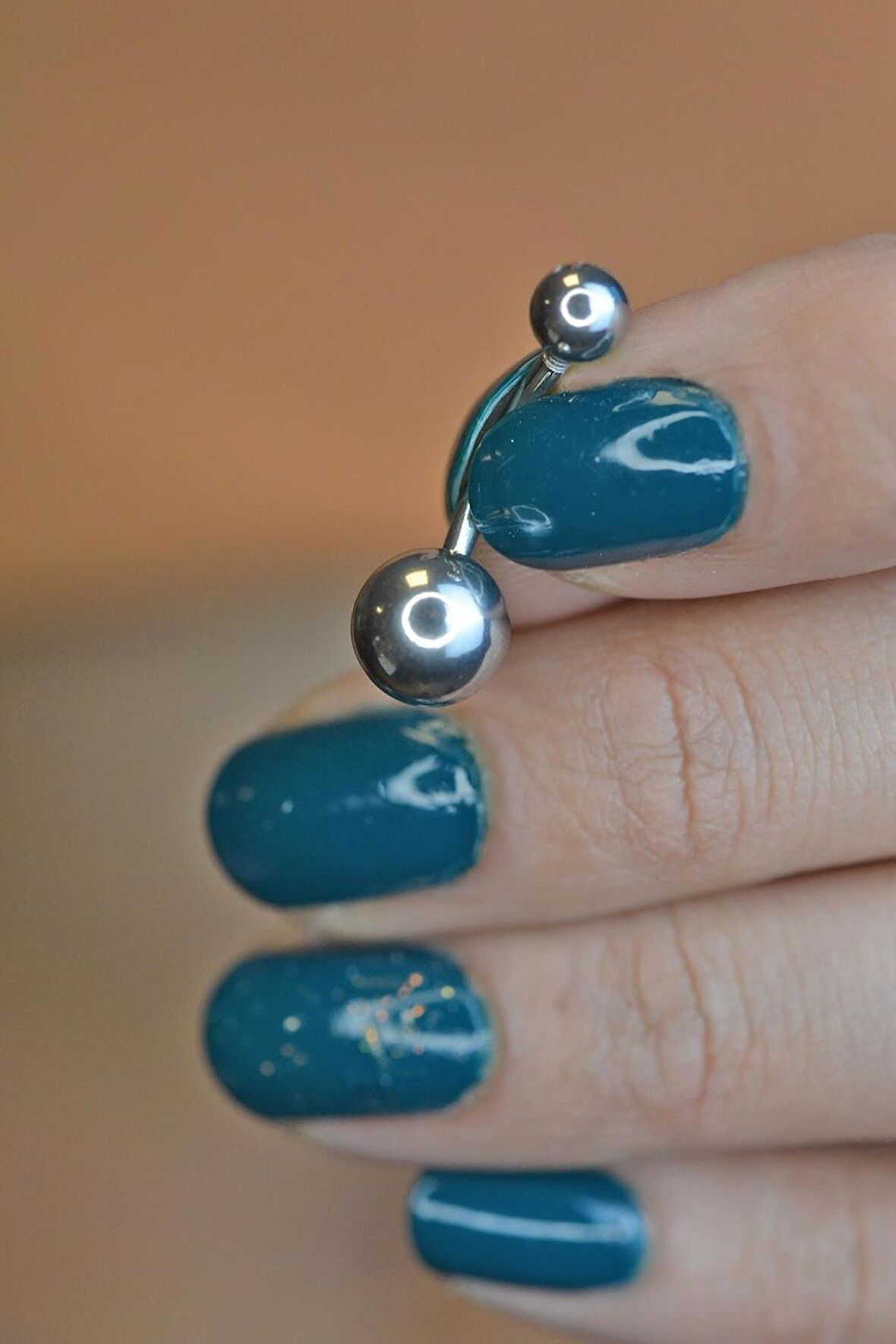 Top Çelik Göbek Piercing Gümüş Rengi