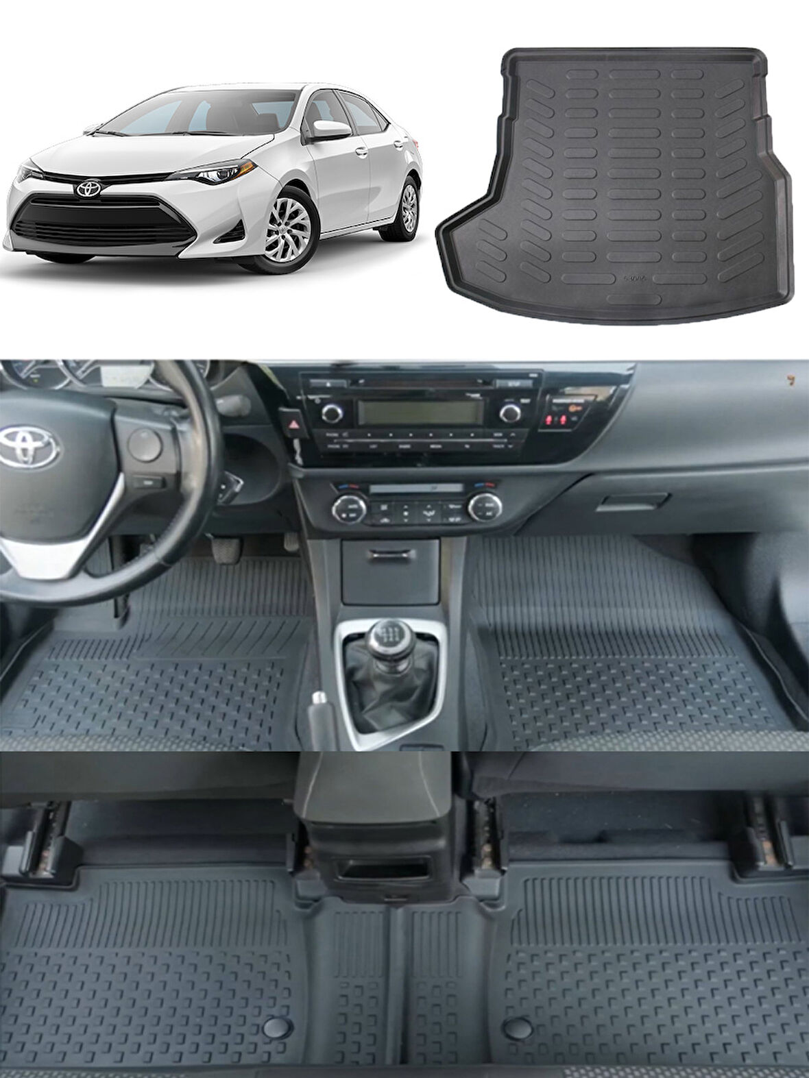 Sahler Toyota Corolla 2013-2018 4.5D Paspas 3D Rİzline Bagaj Havuzu Set