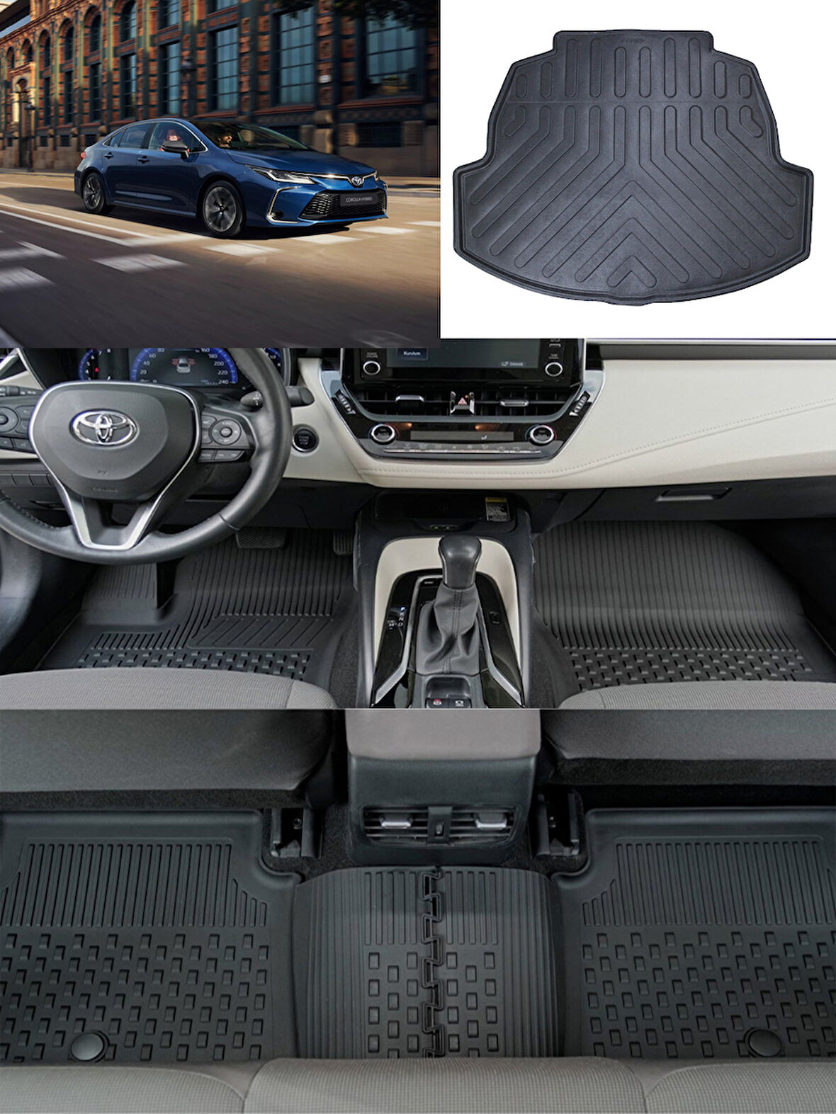 Sahler Toyota Corolla Sedan 205 4.5D Paspas 3D Rizline Bagaj Havuzu Set
