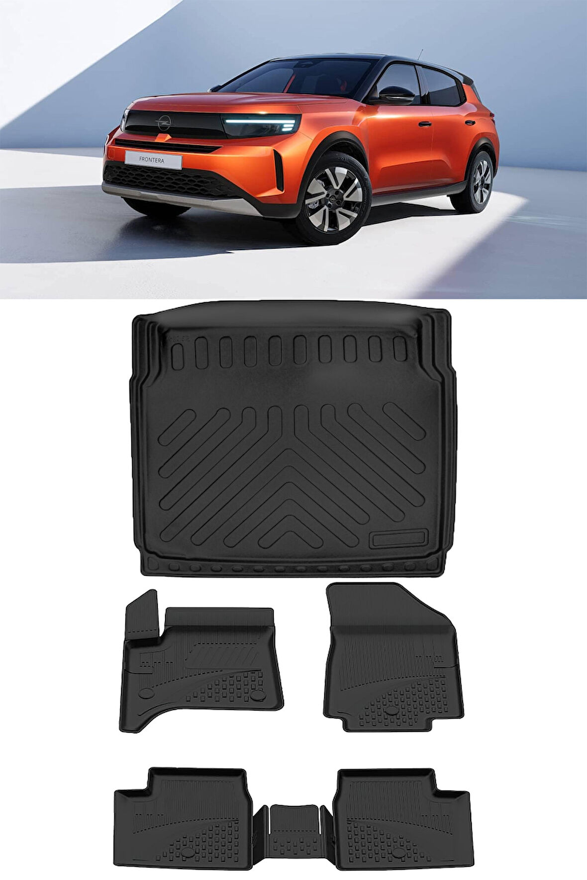 Sahler Opel Frontera Hybrit 2025 ve Sonrası 4.5D Paspas 3D Rizline Sabit Zemin Bagaj Havuzu