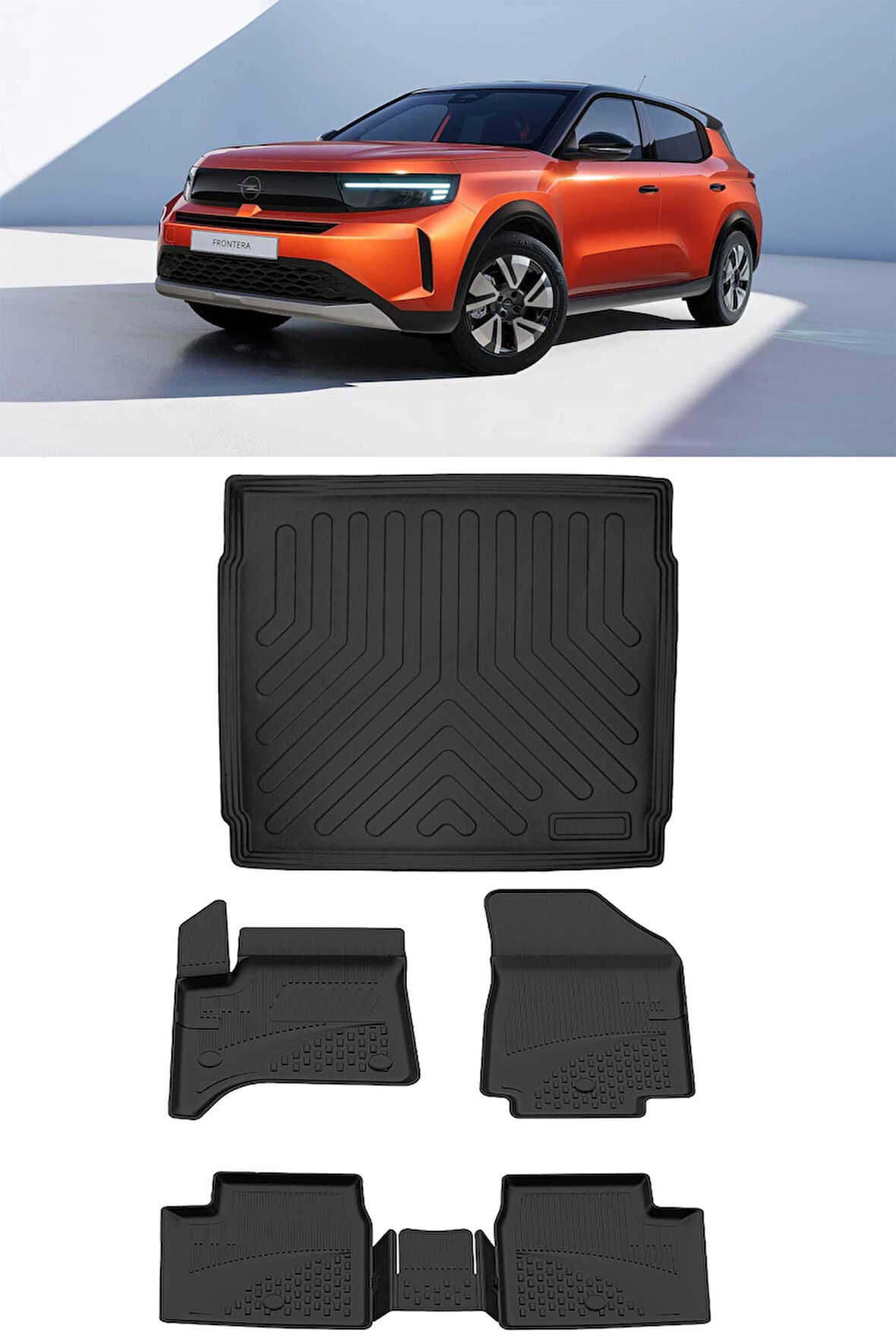 Sahler Opel Frontera Hybrit 2025 ve Sonrası 4.5D Paspas 3D Rizline Alt Bagaj Havuzu