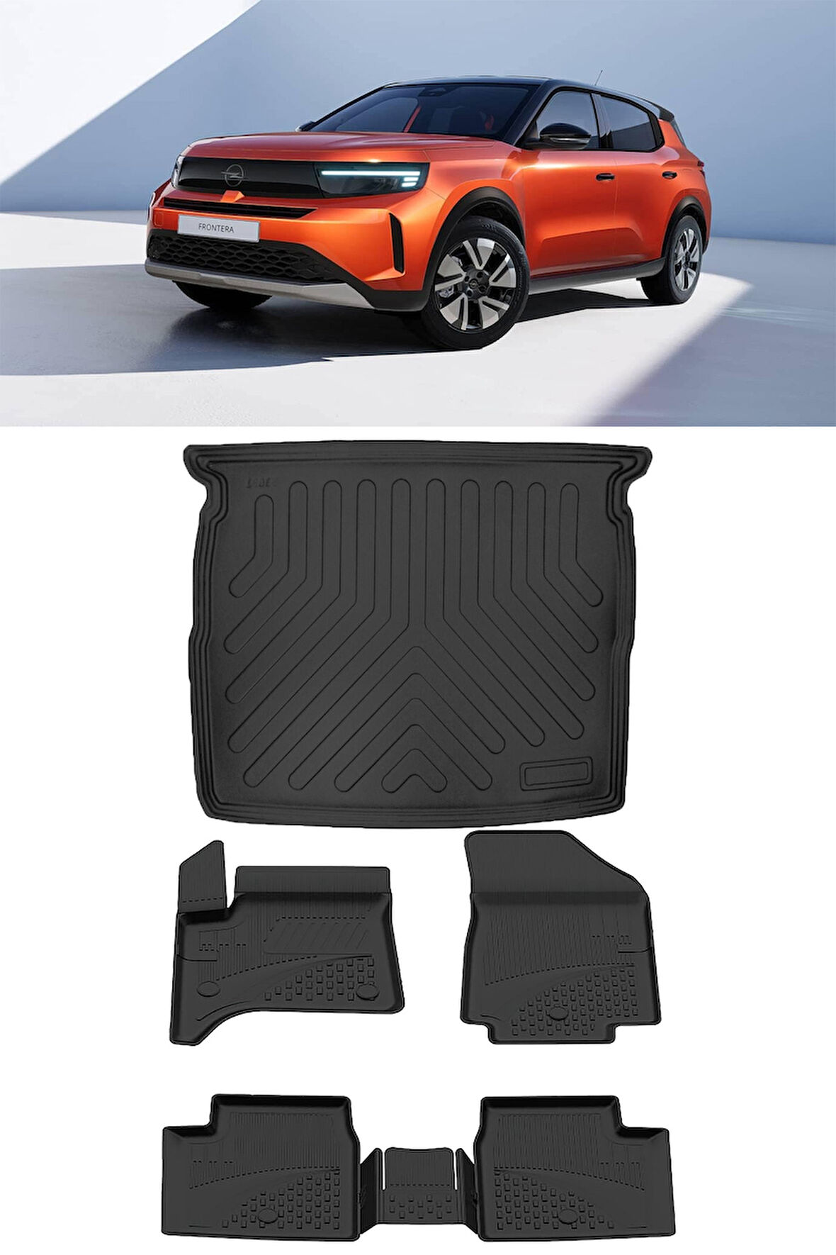 Sahler Opel Frontera Hybrit 2025 ve Sonrası 4.5D Paspas 3D Rizline Üst Bagaj Havuzu