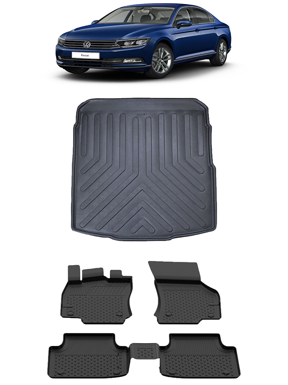 Sahler Passat B8-B8.5 2015-2022 4.5D Paspas 3D Rizline Bagaj Havuzu Set
