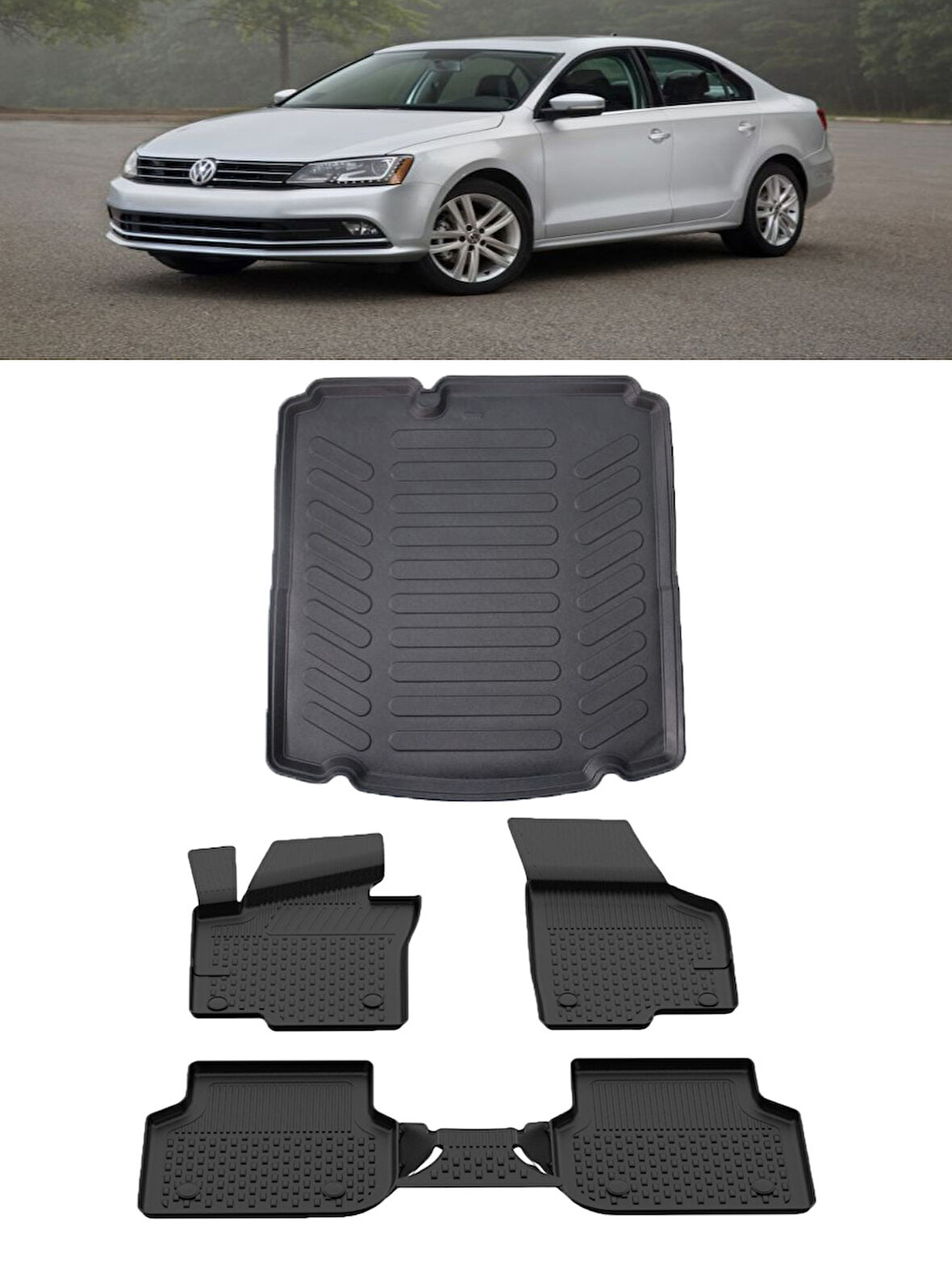 Sahler Volkswagen Passat B9 Variant 2024 ve Sonrası 4.5D Paspas  Rizline 3D Bagaj Havuzu Set 