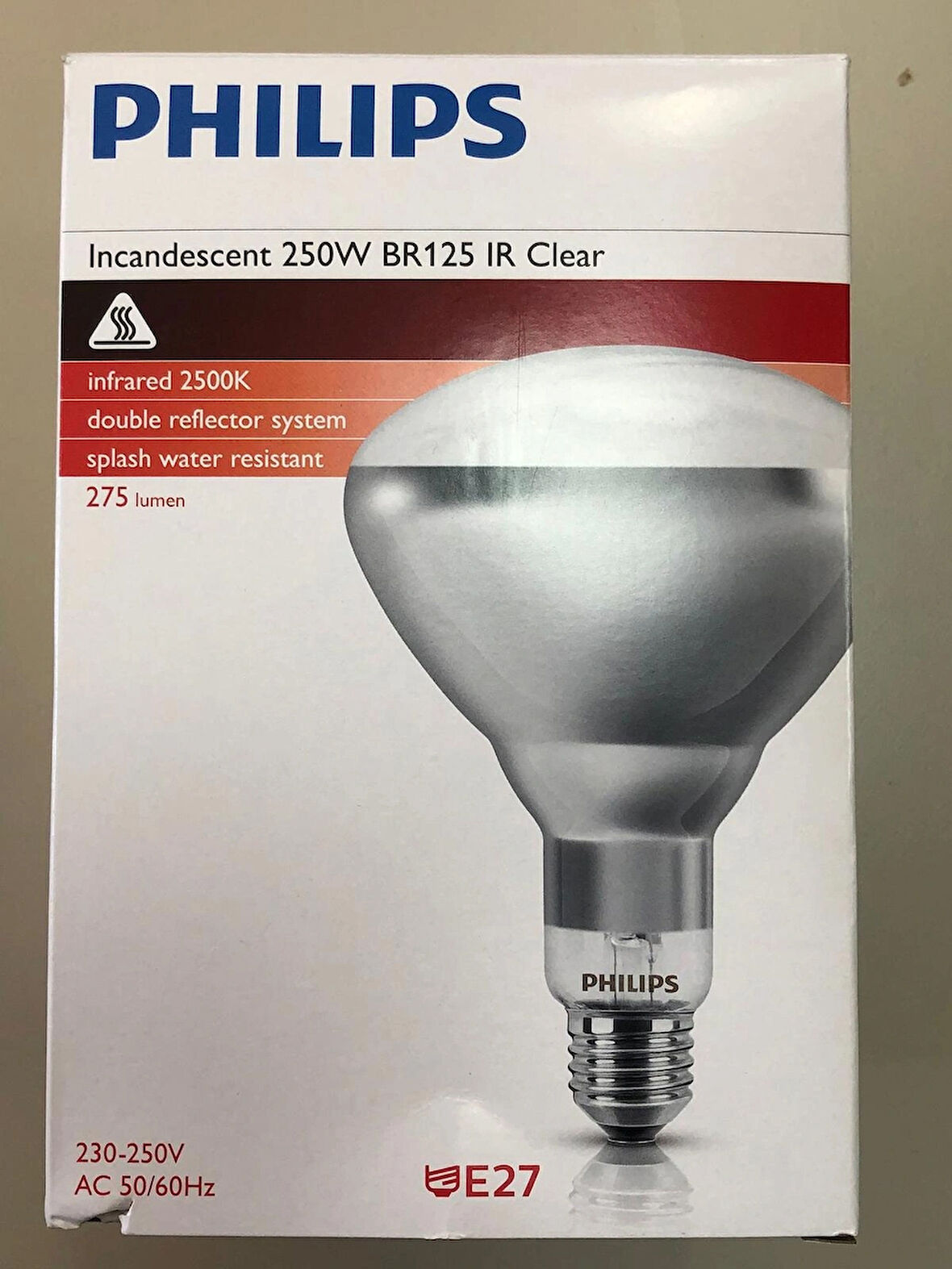 PHİLİPS 250W E27 İNFRARED ŞEFAF  ISI VEREN LAMBA