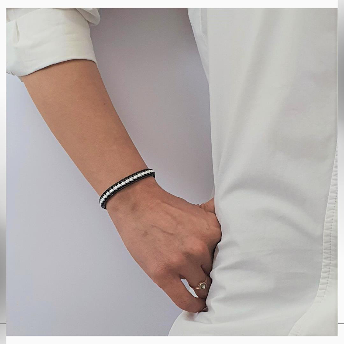 Doğal Taş / Havlit Slim Silindir Bileklik / Erkek Bileklik / Kadın Bileklik
