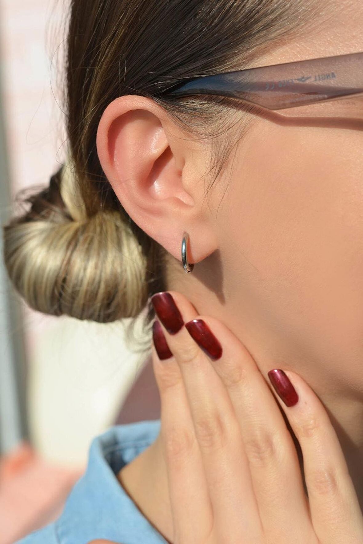 Gümüş Renk Çelik Halka Küpe 10 mm