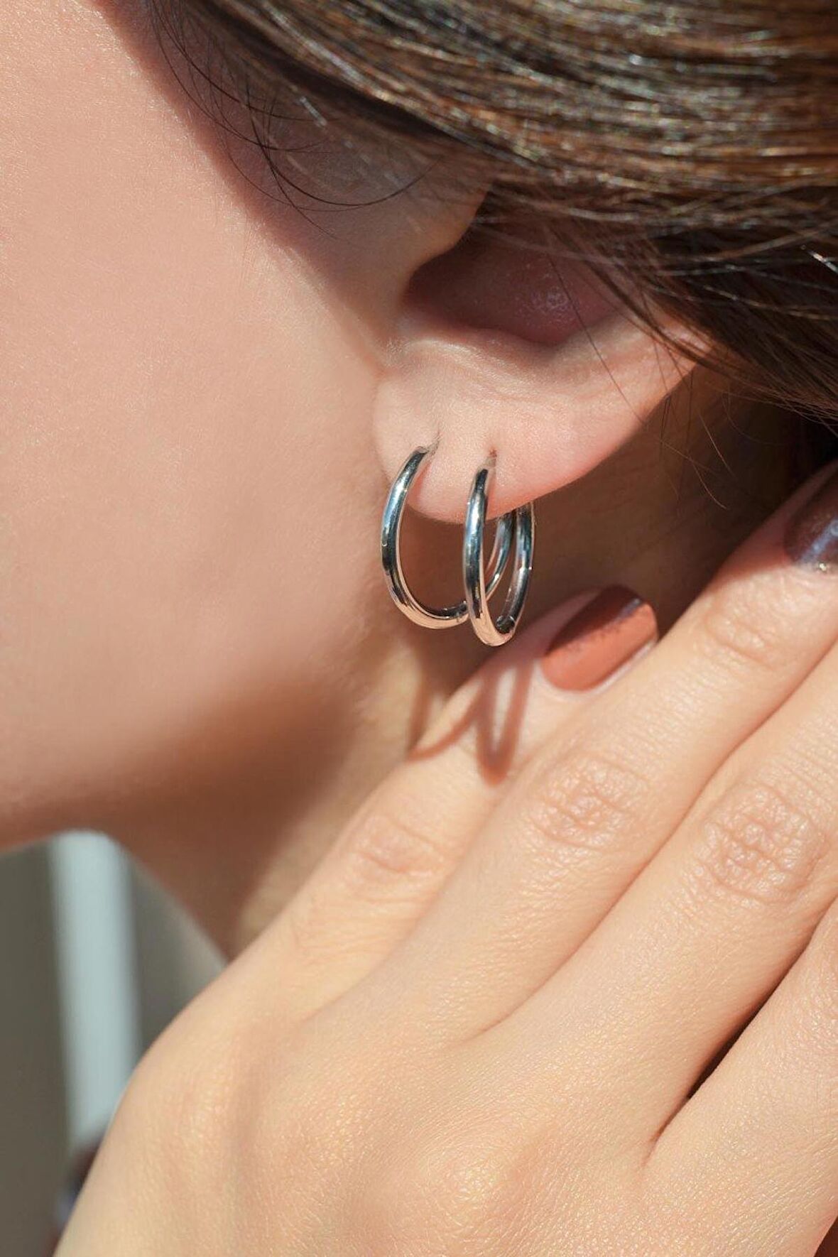 Gümüş Renk Çelik Halka Küpe 17 mm