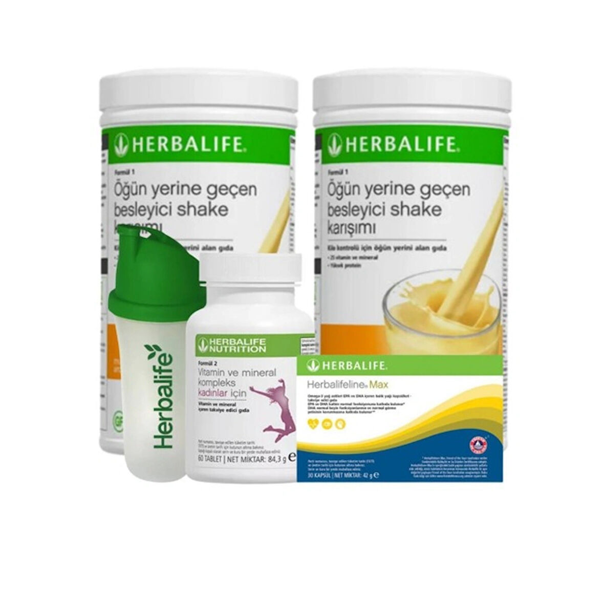 Herbalife Kadın Elmas Set (2 Adet Shake 1 Adet vitamin 1 Adet Omega)