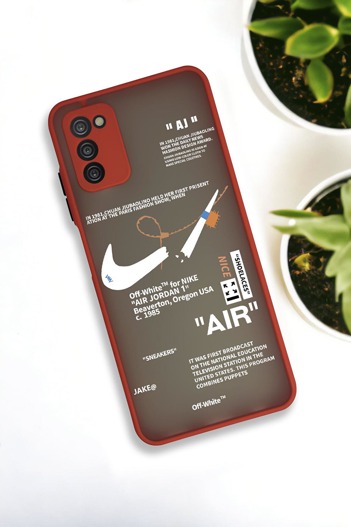 Samsung Galaxy A03s Uyumlu Air Desenli Buzlu Şeffaf Lüx Telefon Kılıfı