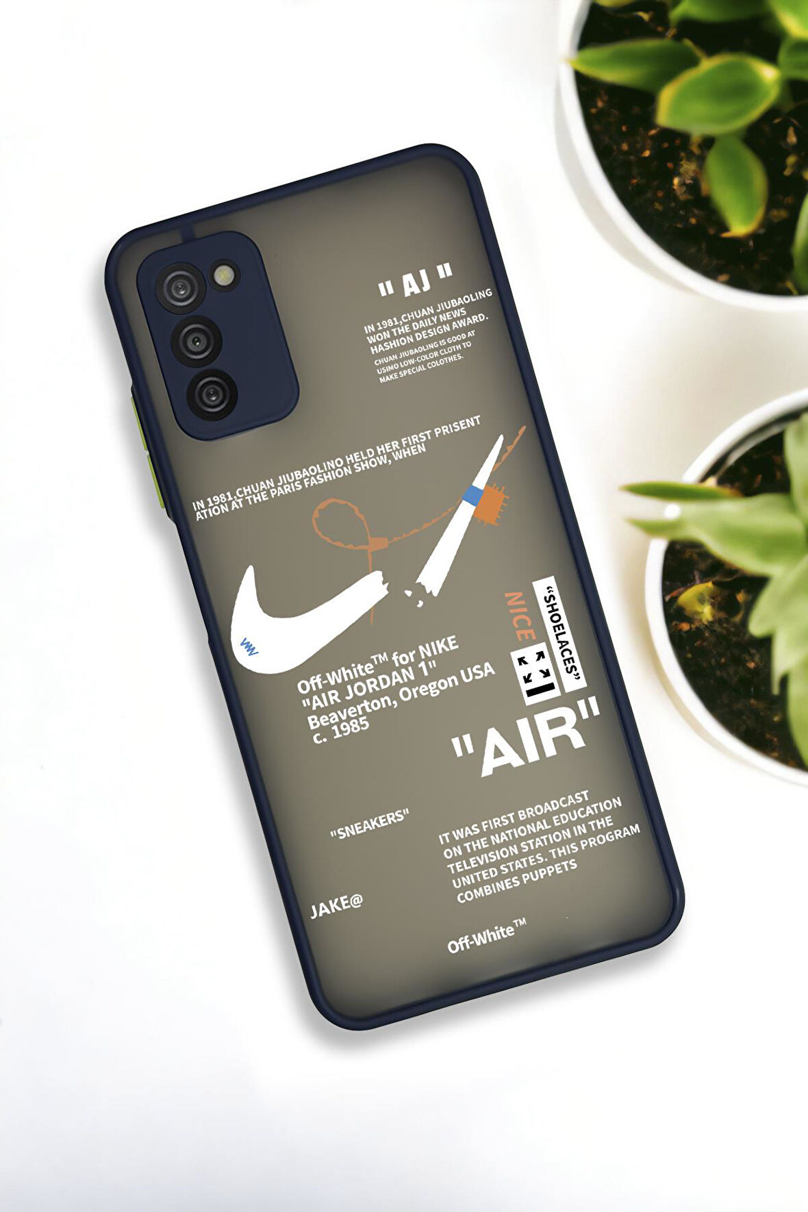 Samsung Galaxy A03s Uyumlu Air Desenli Buzlu Şeffaf Lüx Telefon Kılıfı