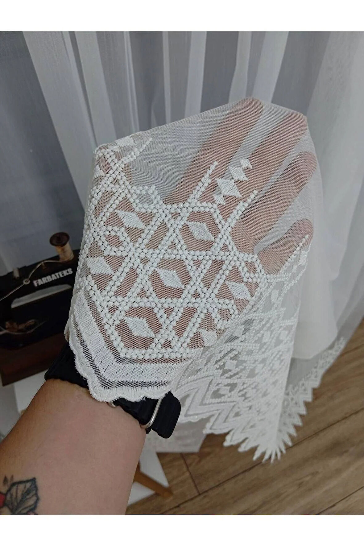 Sama Sade Düz Etek Işlemeli Ütü Istemez Yeni Tarz 2Kat Pileli Tül Perde