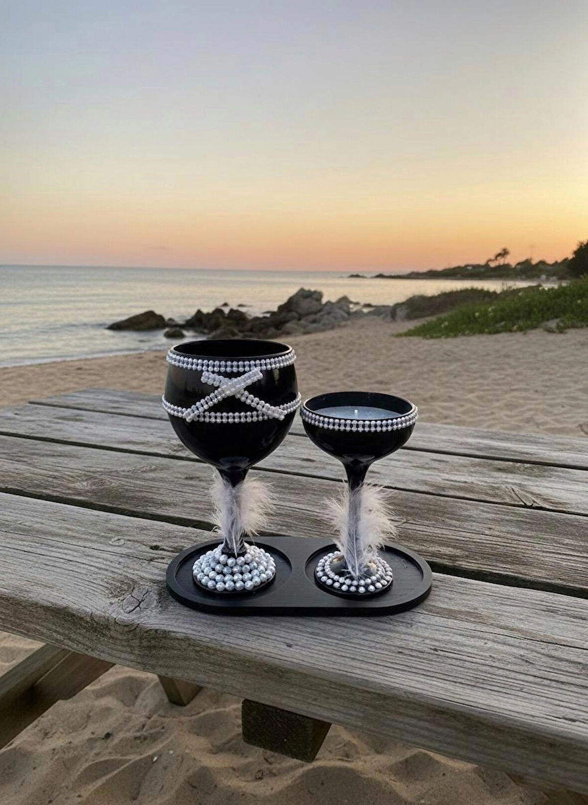 El Yapımı Şamdan & Kadeh Seti