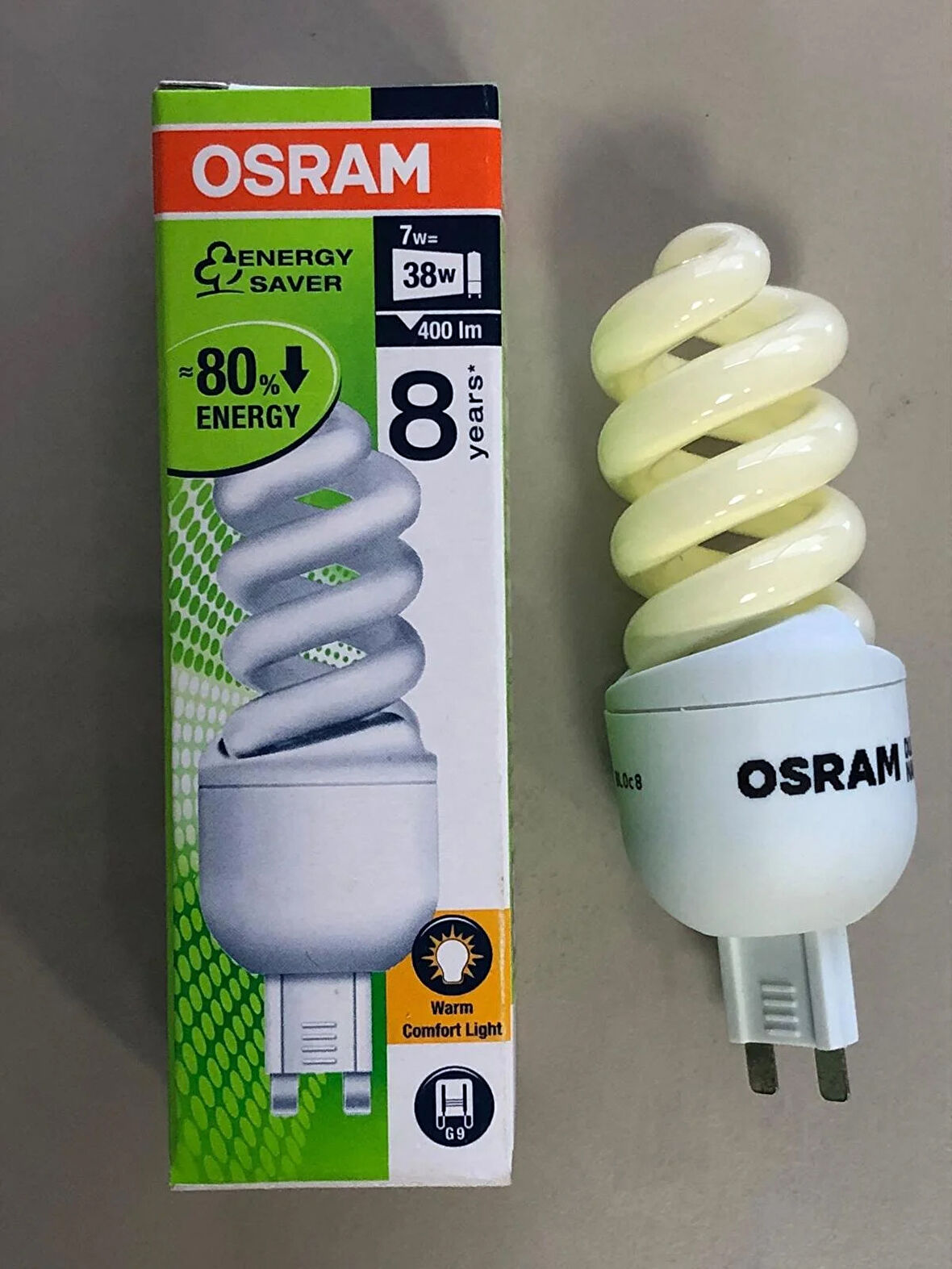 5 ADET Osram Dulux Superstar Nano Twist G9  7W=38W  400 Lümen  Spiral Lamba- Sarı Işık 2500 Kelvin