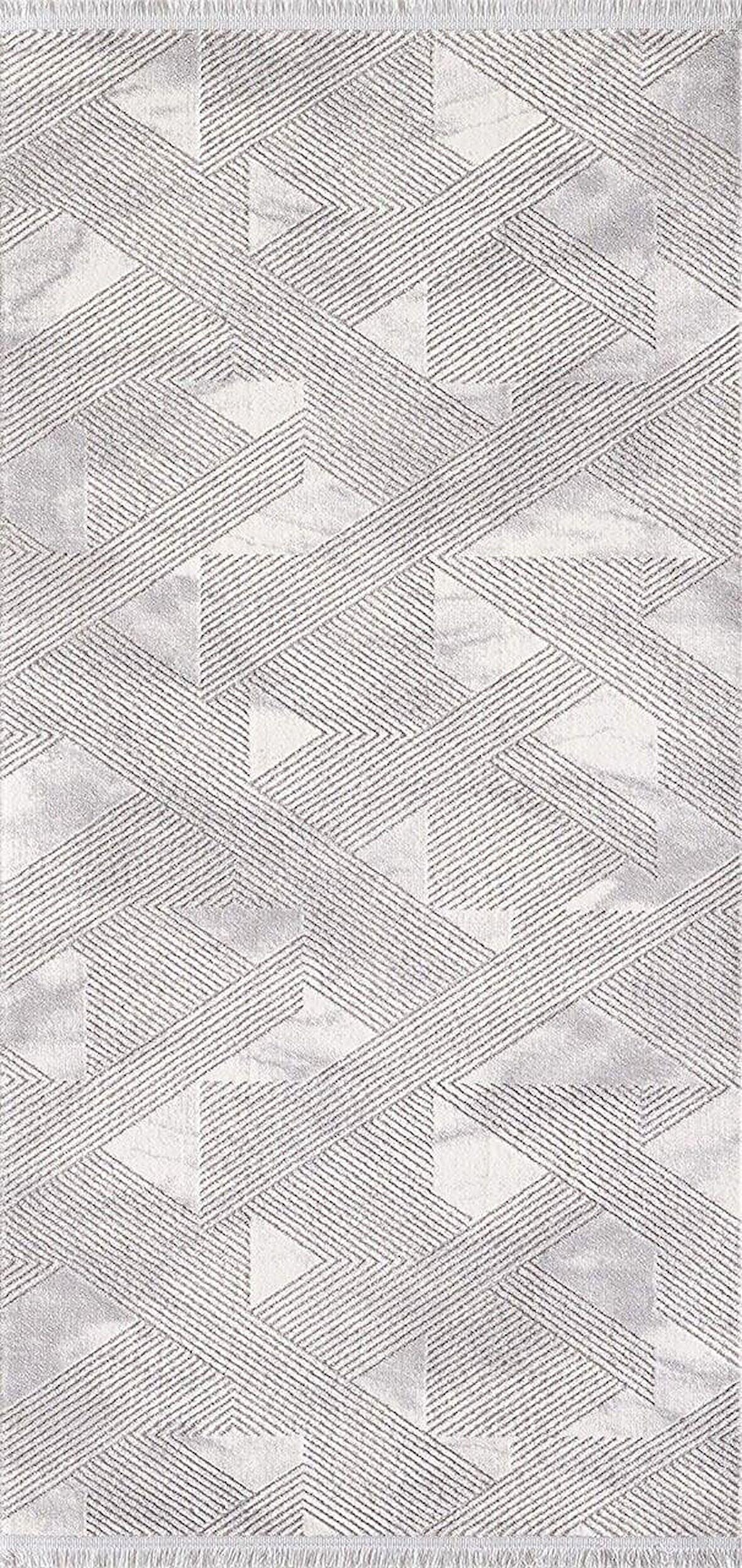Artemis Halı Samoa 02387B Krem Gri Çizgi Desenli Halı