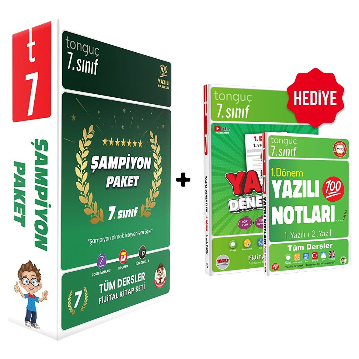 Tonguç Akademi 7. Sınıf Tüm Dersler Şampiyon Paket + 7. Sınıf Yazılı Denemeler - Yazılı Notları