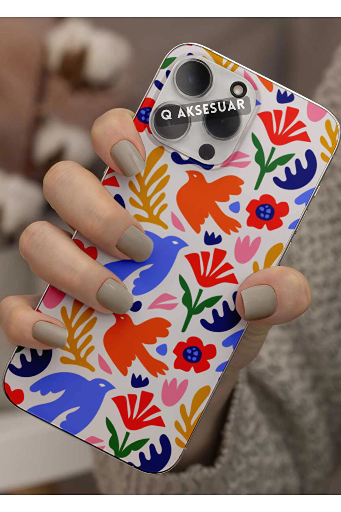 Samsung Galaxy A51 Uyumlu Renkli Desen Tasarımlı Şeffaf Telefon Kılıfı Kapak Case