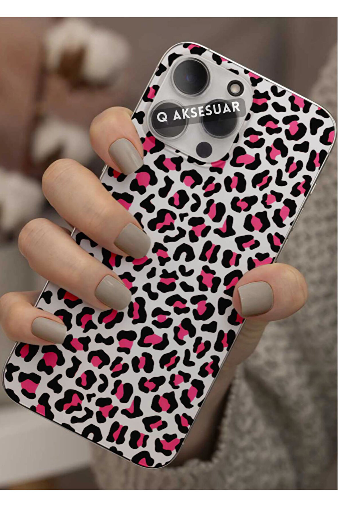 Samsung Galaxy A52s Uyumlu Pembe Tasarımlı Şeffaf Telefon Kılıfı Kapak Case