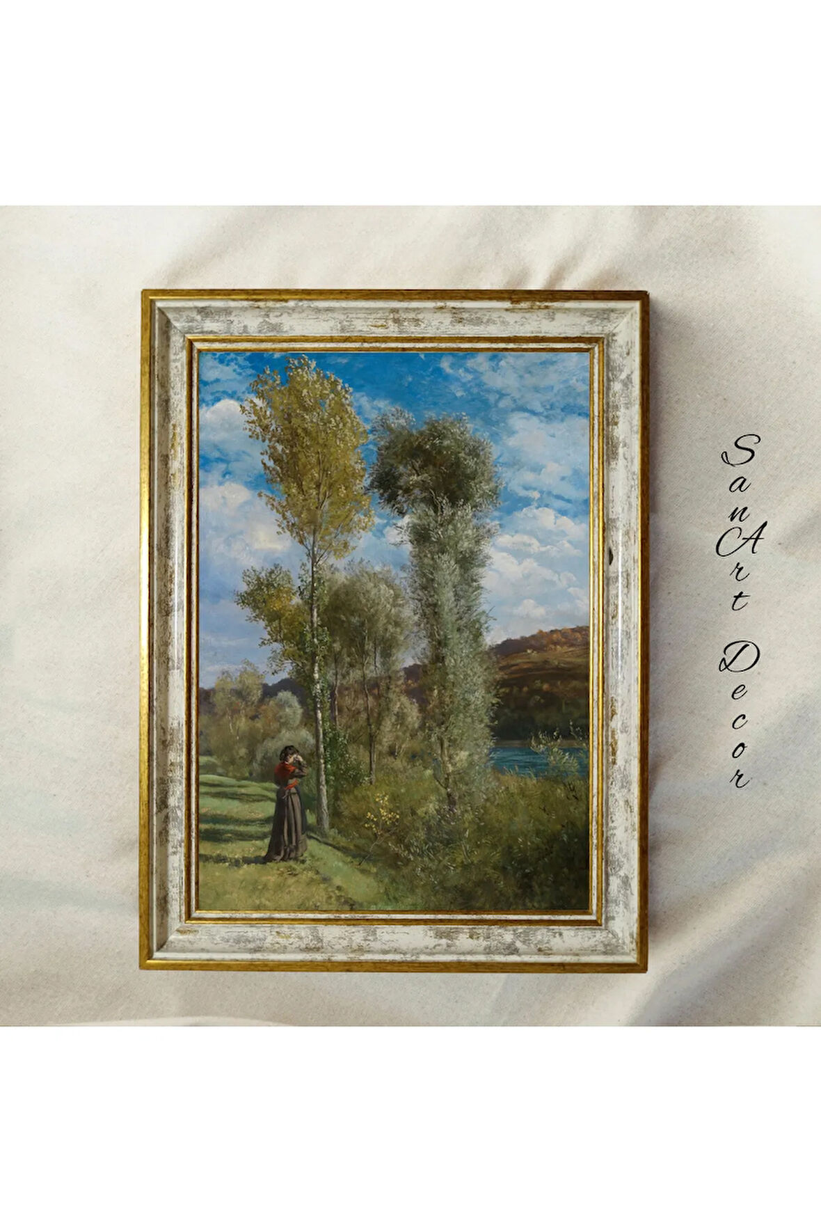 Çerçeveli Vintage Tablo, Yağlı Boya Tablosu, Çerçeveli Tablo, Sanatsal Dekor, Manzara Tablosu