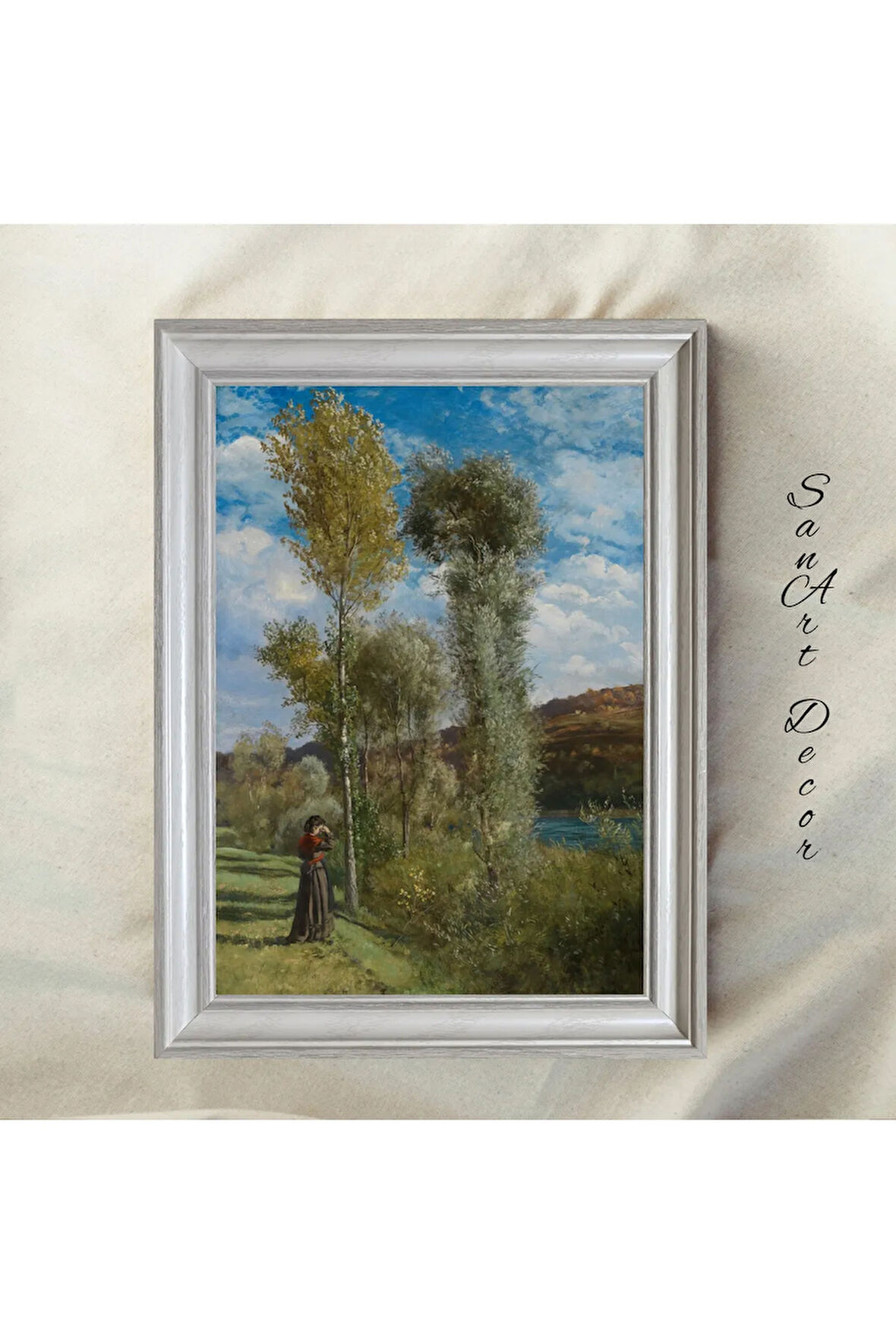 Çerçeveli Vintage Tablo, Yağlı Boya Tablosu, Çerçeveli Tablo, Sanatsal Dekor, Manzara Tablosu
