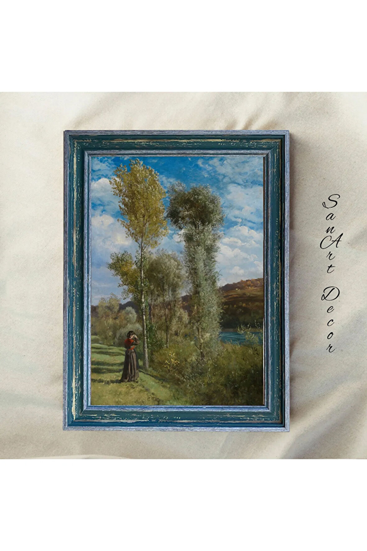 Çerçeveli Vintage Tablo, Yağlı Boya Tablosu, Çerçeveli Tablo, Sanatsal Dekor, Manzara Tablosu