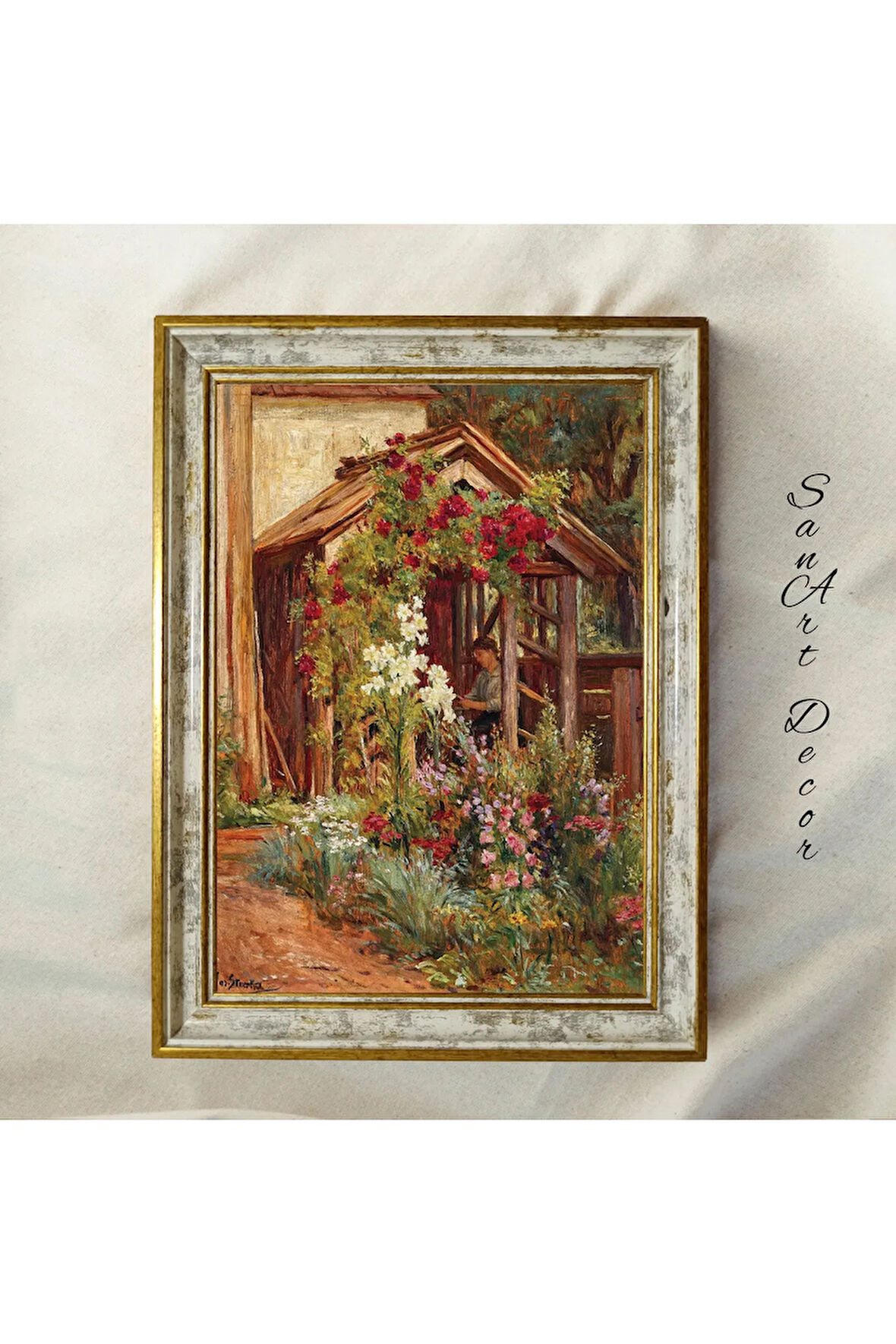 Çerçeveli Vintage Tablo, Yağlı Boya Tablosu, Çerçeveli Tablo, Sanatsal Dekor, Manzara Tablosu