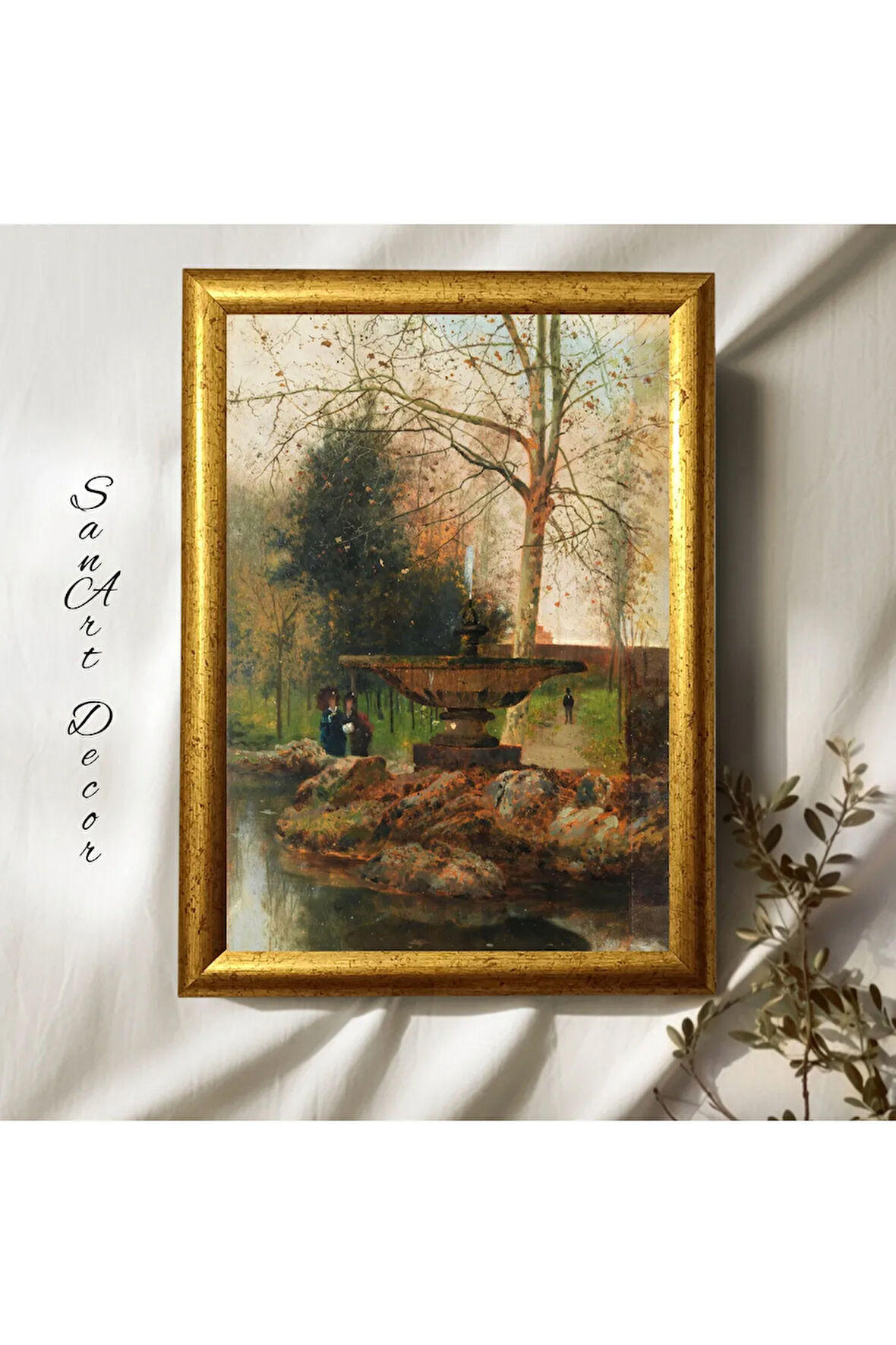 Çerçeveli Vintage Tablo, Yağlı Boya Tablosu, Çerçeveli Tablo, Sanatsal Dekor, Manzara Tablosu