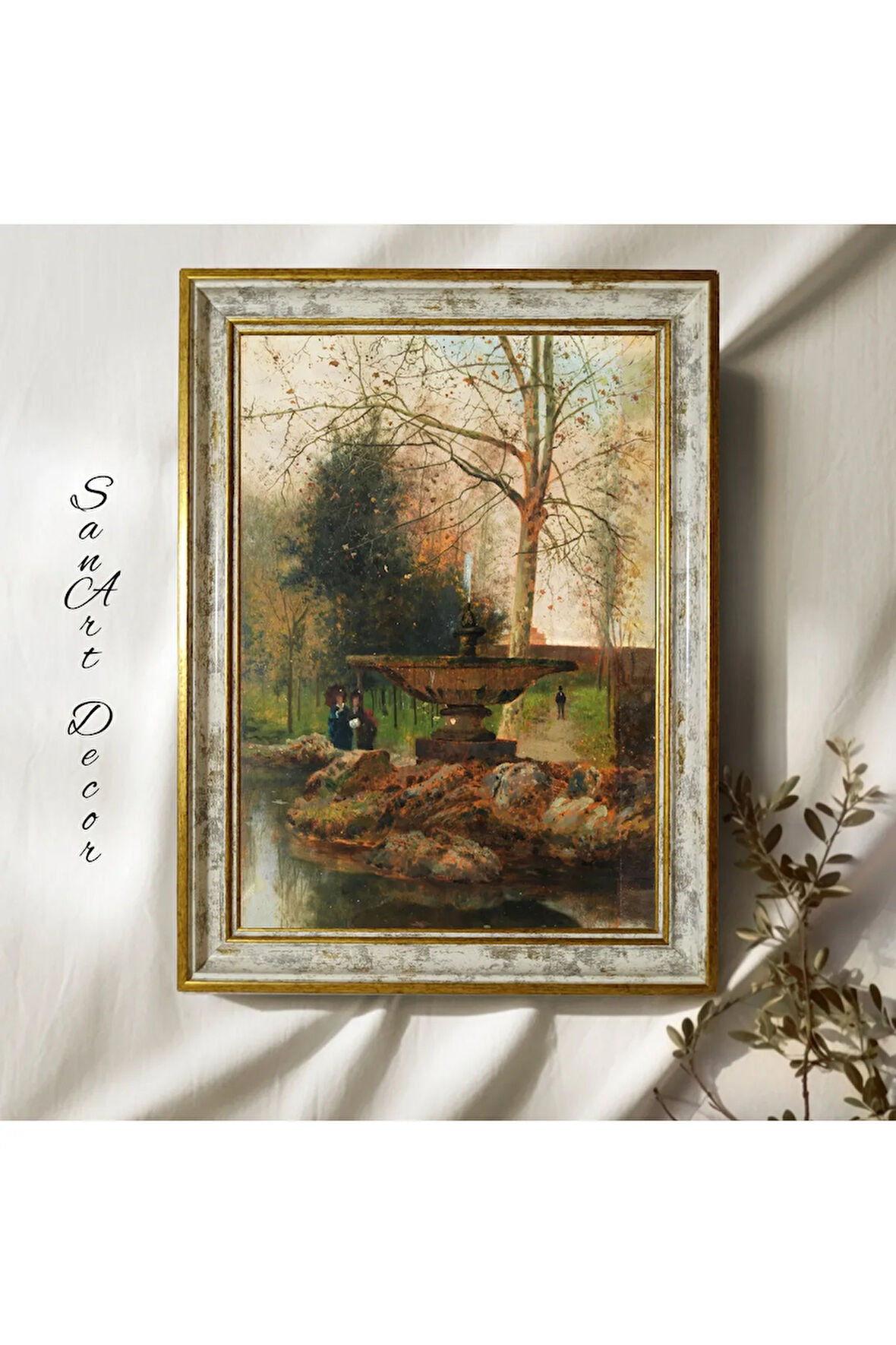 Çerçeveli Vintage Tablo, Yağlı Boya Tablosu, Çerçeveli Tablo, Sanatsal Dekor, Manzara Tablosu