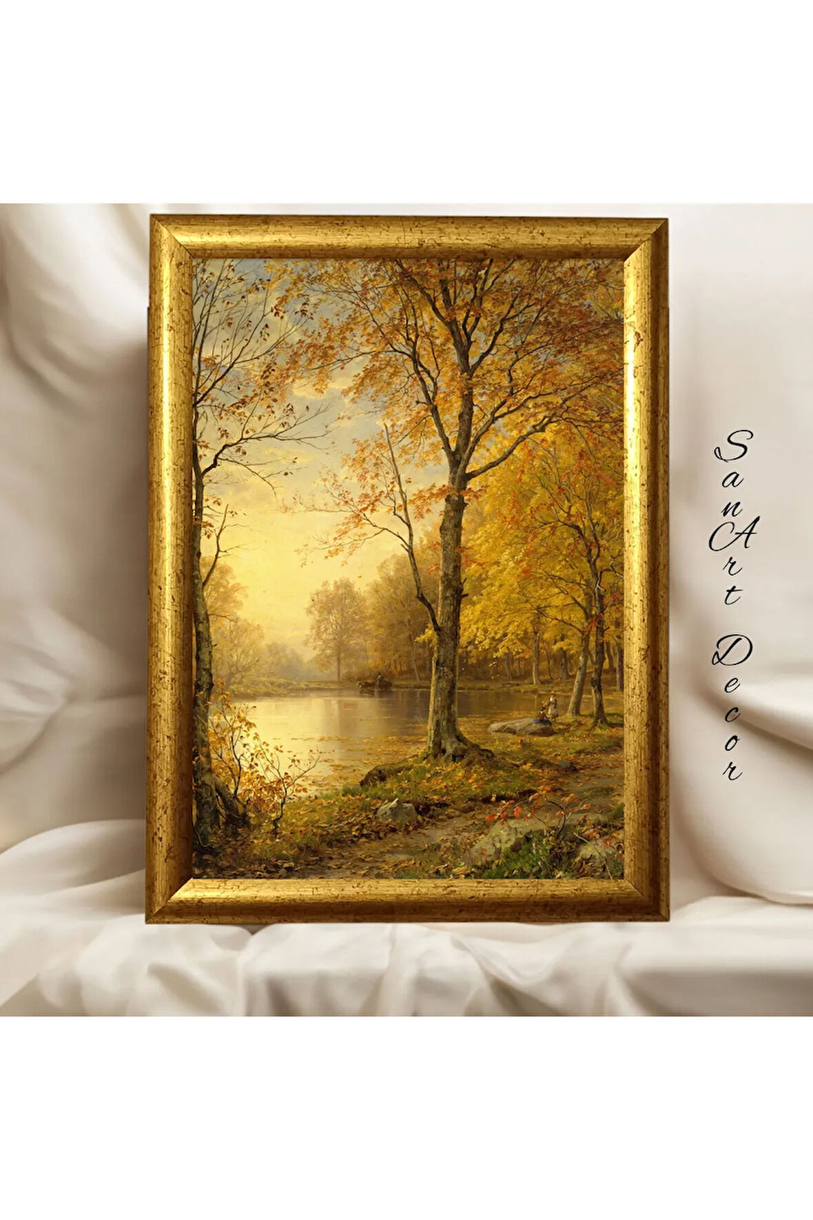 Çerçeveli Vintage Tablo, Yağlı Boya Tablosu, Çerçeveli Tablo, Sanatsal Dekor, Manzara Tablosu