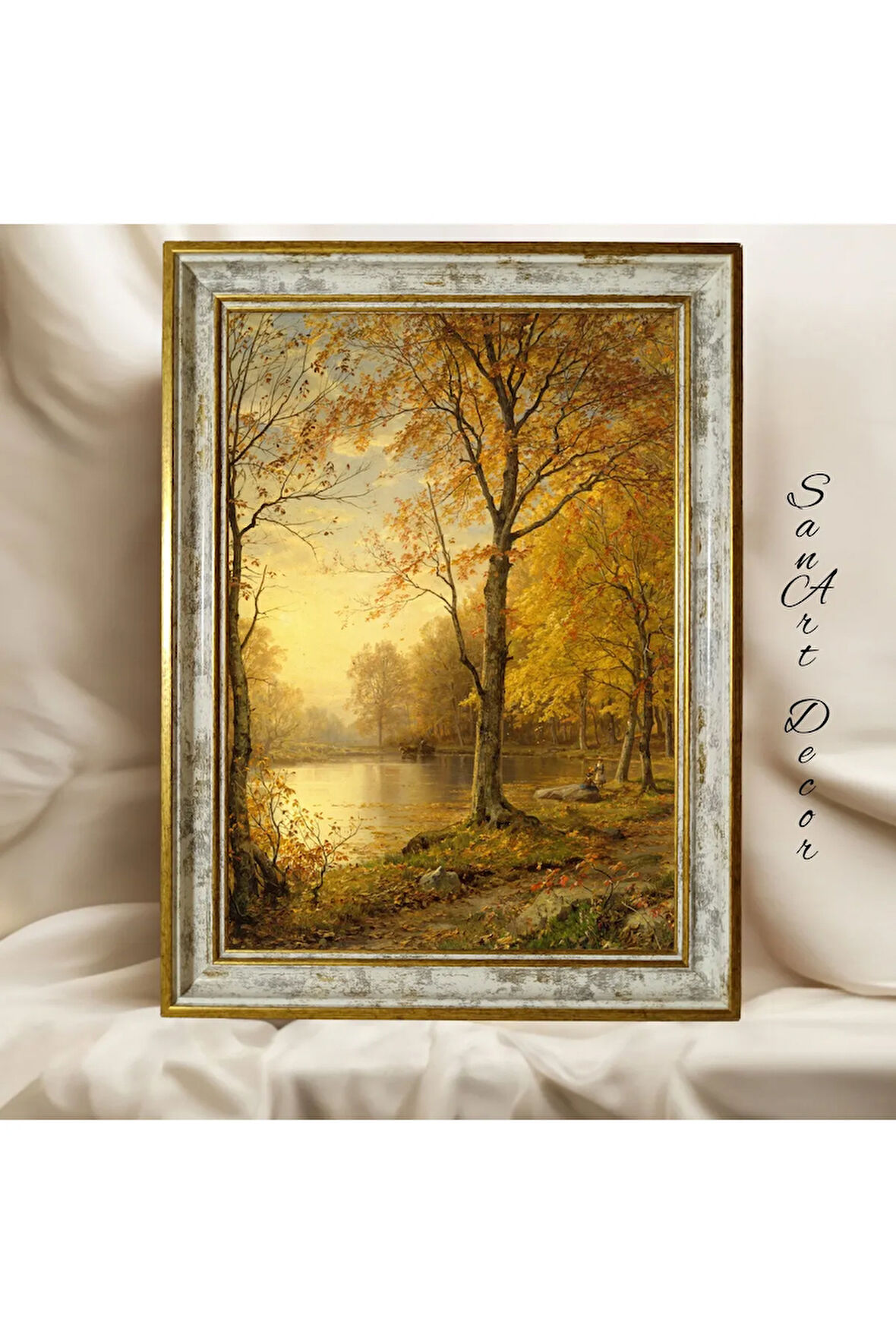 Çerçeveli Vintage Tablo, Yağlı Boya Tablosu, Çerçeveli Tablo, Sanatsal Dekor, Manzara Tablosu
