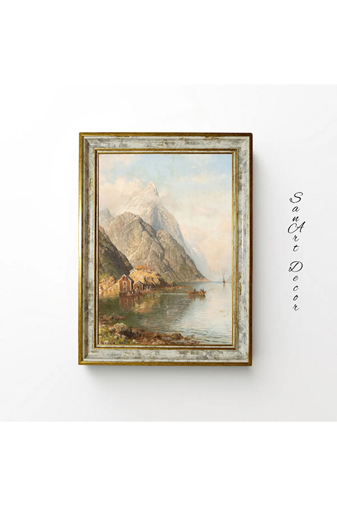 Çerçeveli Vintage Tablo, Yağlı Boya Tablosu, Çerçeveli Tablo, Sanatsal Dekor, Manzara Tablosu
