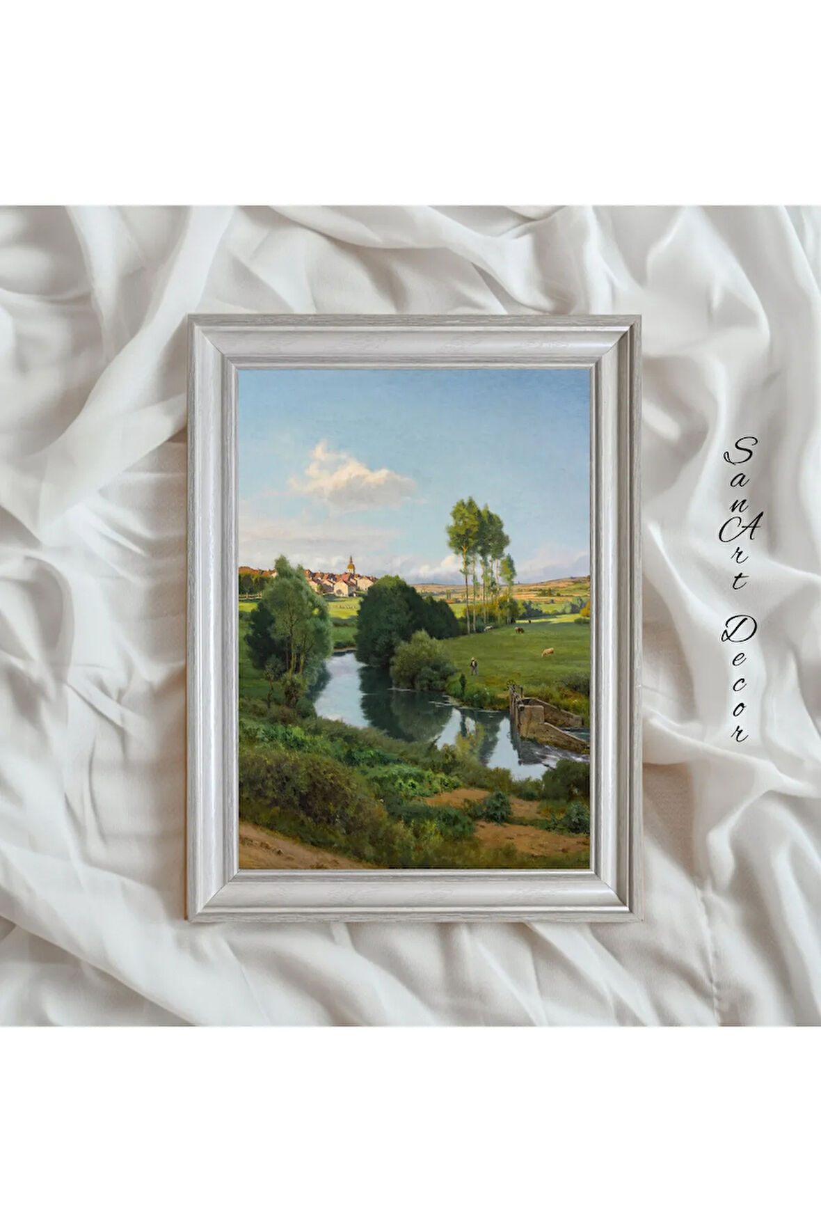 Çerçeveli Vintage Tablo, Yağlı Boya Tablosu, Çerçeveli Tablo, Sanatsal Dekor, Manzara Tablosu