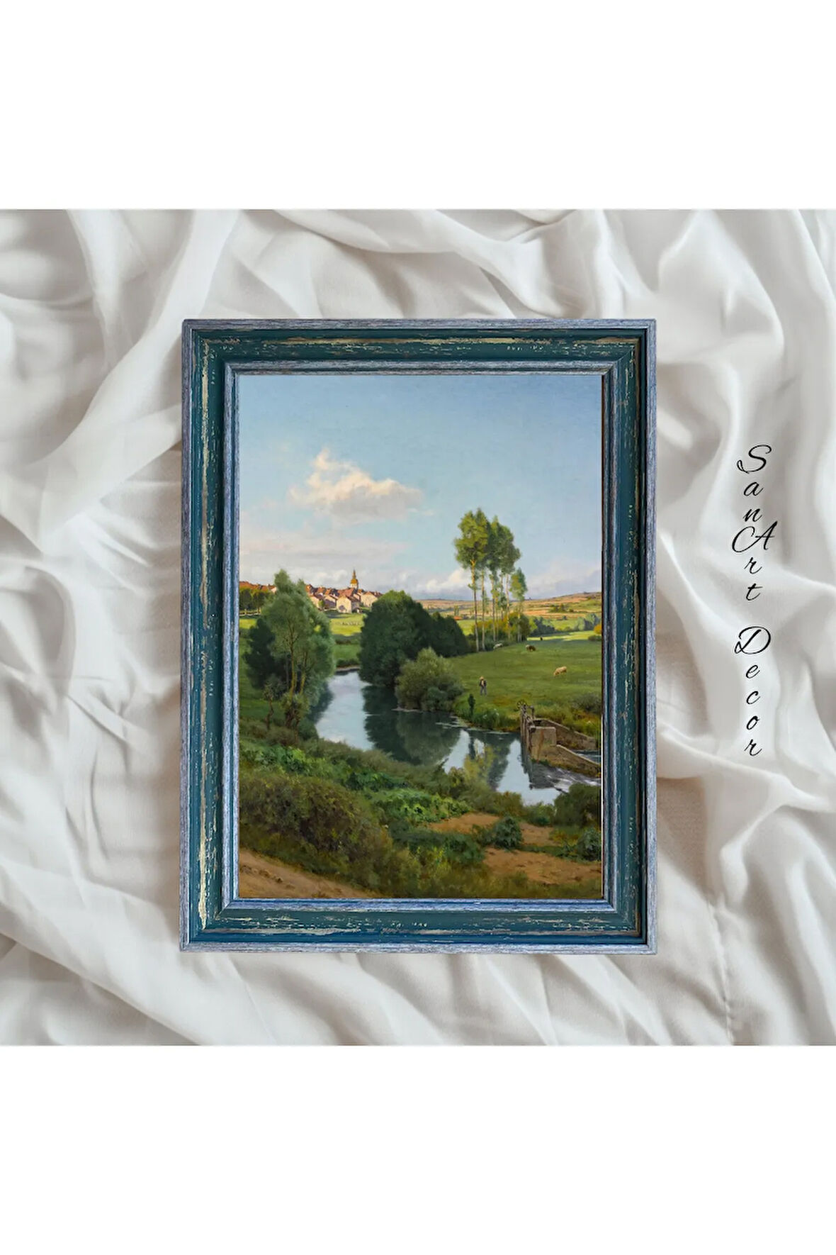Çerçeveli Vintage Tablo, Yağlı Boya Tablosu, Çerçeveli Tablo, Sanatsal Dekor, Manzara Tablosu