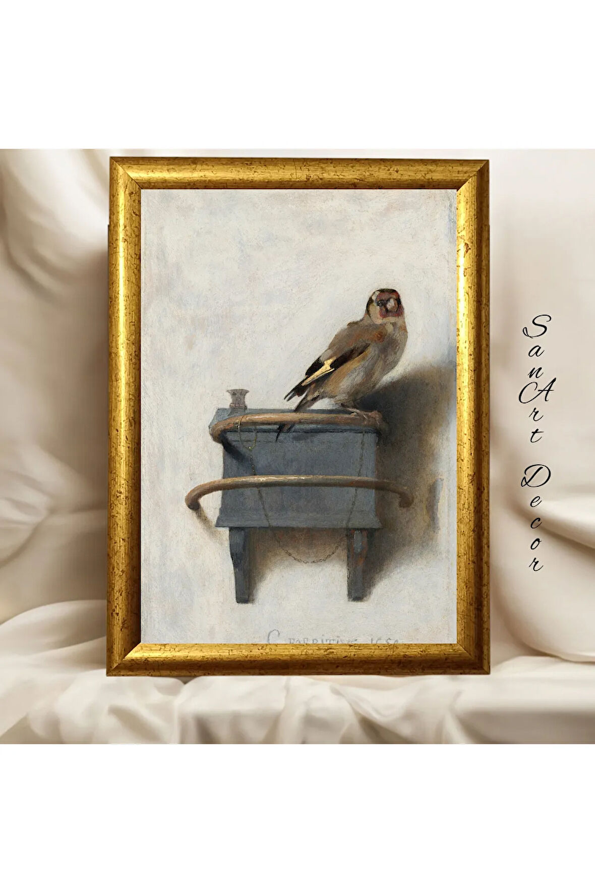 Çerçeveli Vintage Tablo, Yağlı Boya Tablosu, Çerçeveli Tablo, Sanatsal Dekor, Kuş Tablosu
