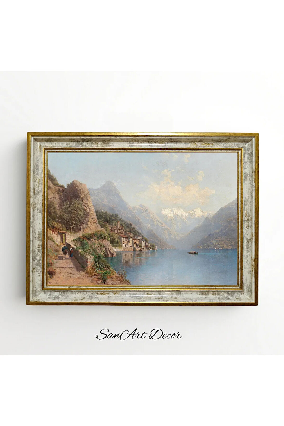 Çerçeveli Vintage Tablo, Yağlı Boya Tablosu, Çerçeveli Tablo, Sanatsal Dekor, Manzara Tablosu